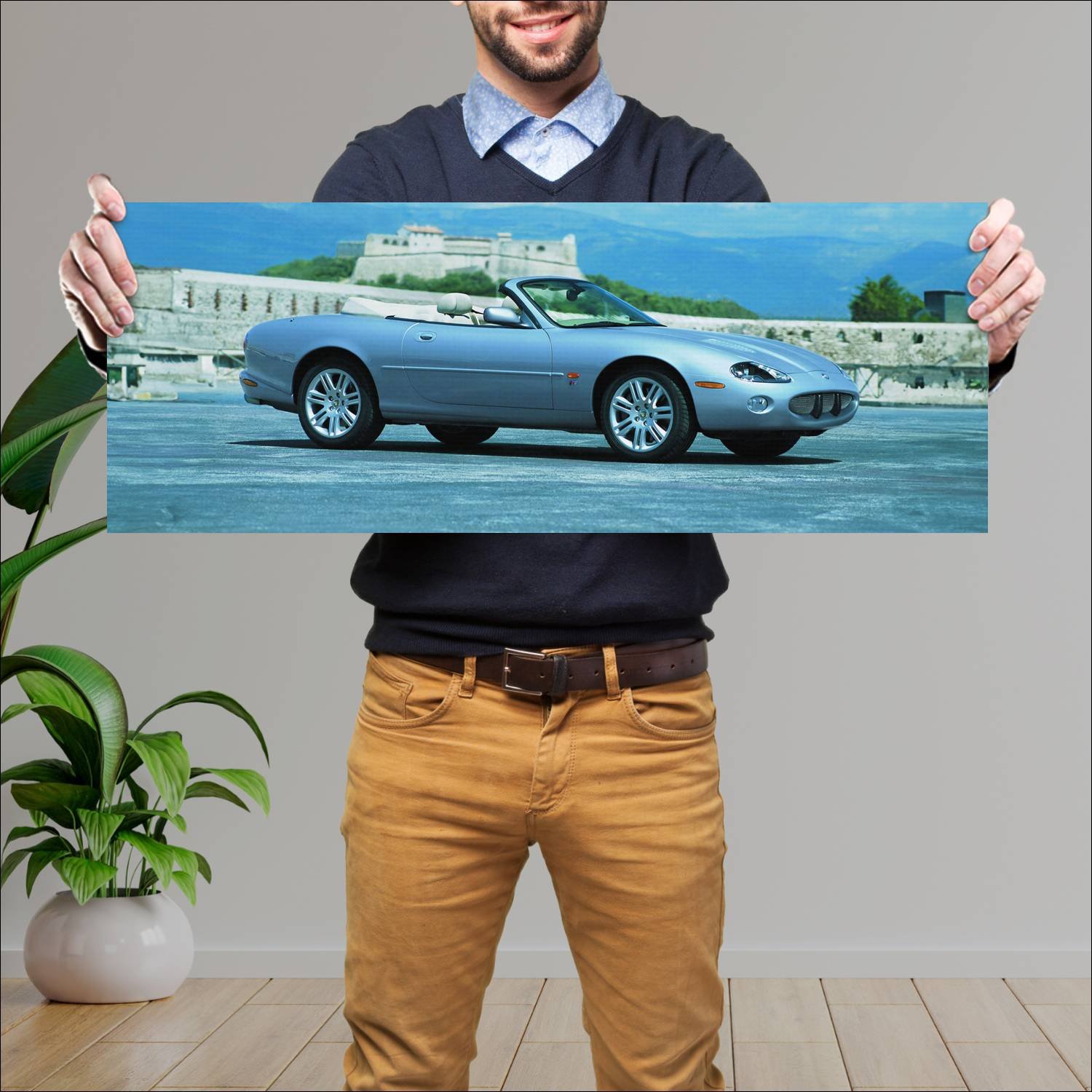 Cuadro grande 30x80cm 2003 jaguar xkr convertible 202 Jaguar