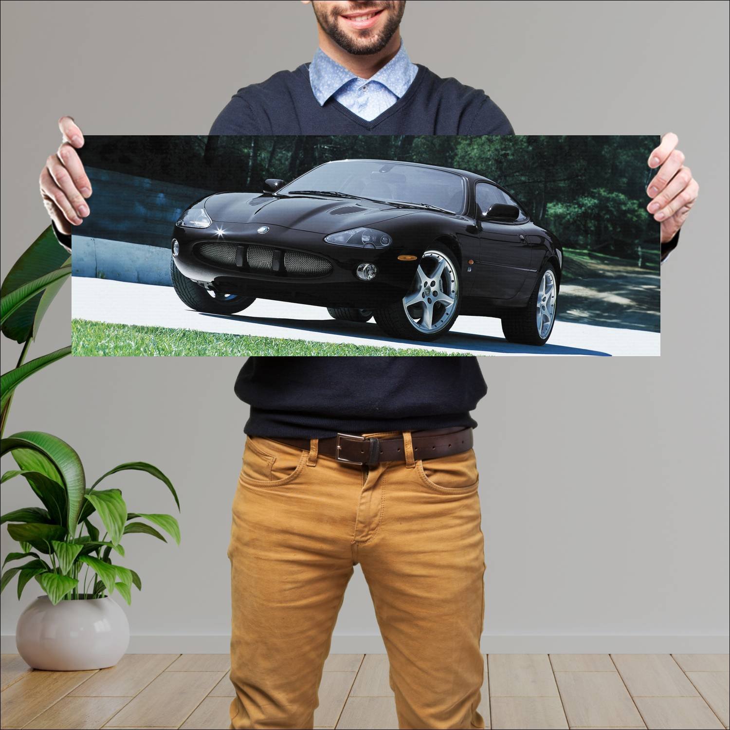 Cuadro grande 30x80cm 2003 jaguar xkr coupe auto 203 Jaguar