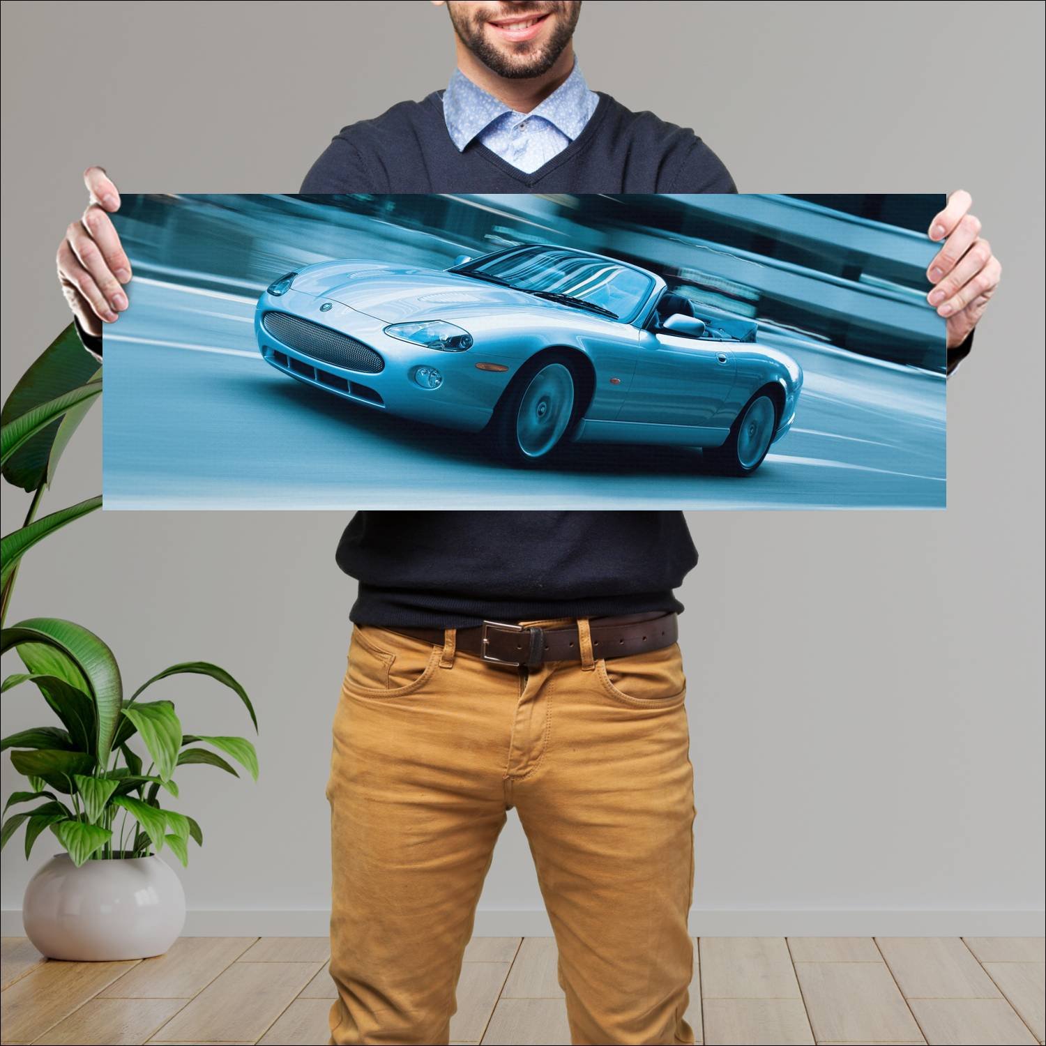 Cuadro grande 30x80cm 2004 jaguar xkr convertible 208 Jaguar