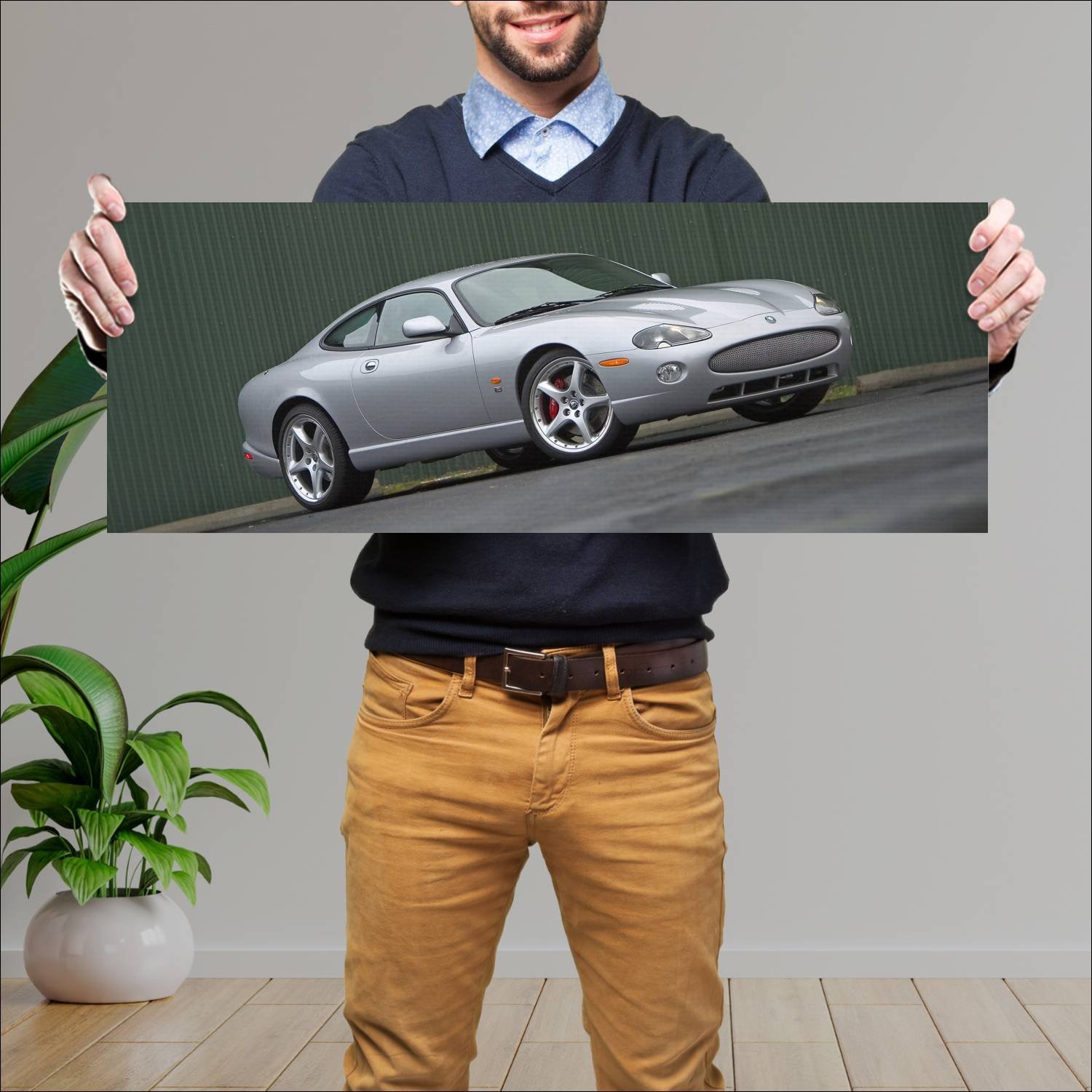 Cuadro grande 30x80cm 2004 jaguar xkr coupe auto 209 Jaguar
