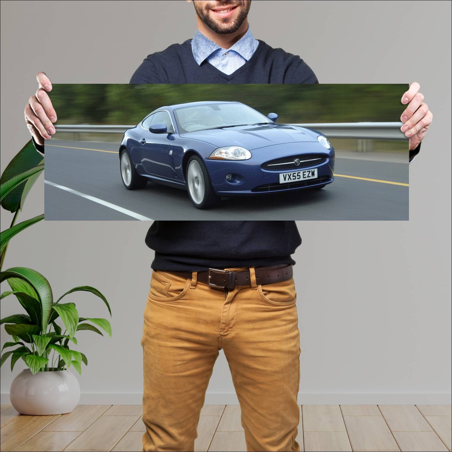 Cuadro grande 30x80cm 2006 jaguar xk coupe uk Jaguar