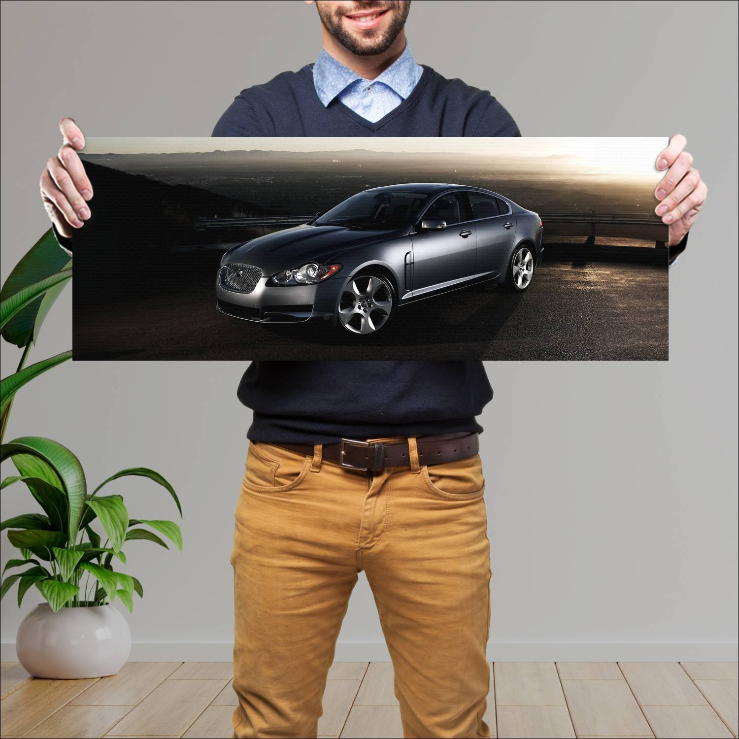 Cuadro grande 30x80cm 2008 jaguar xf Jaguar