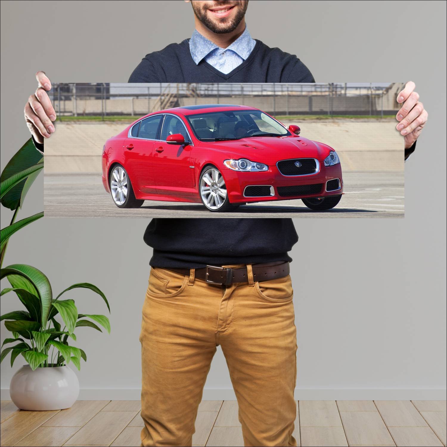 Cuadro grande 30x80cm 2009 jaguar xfr Jaguar