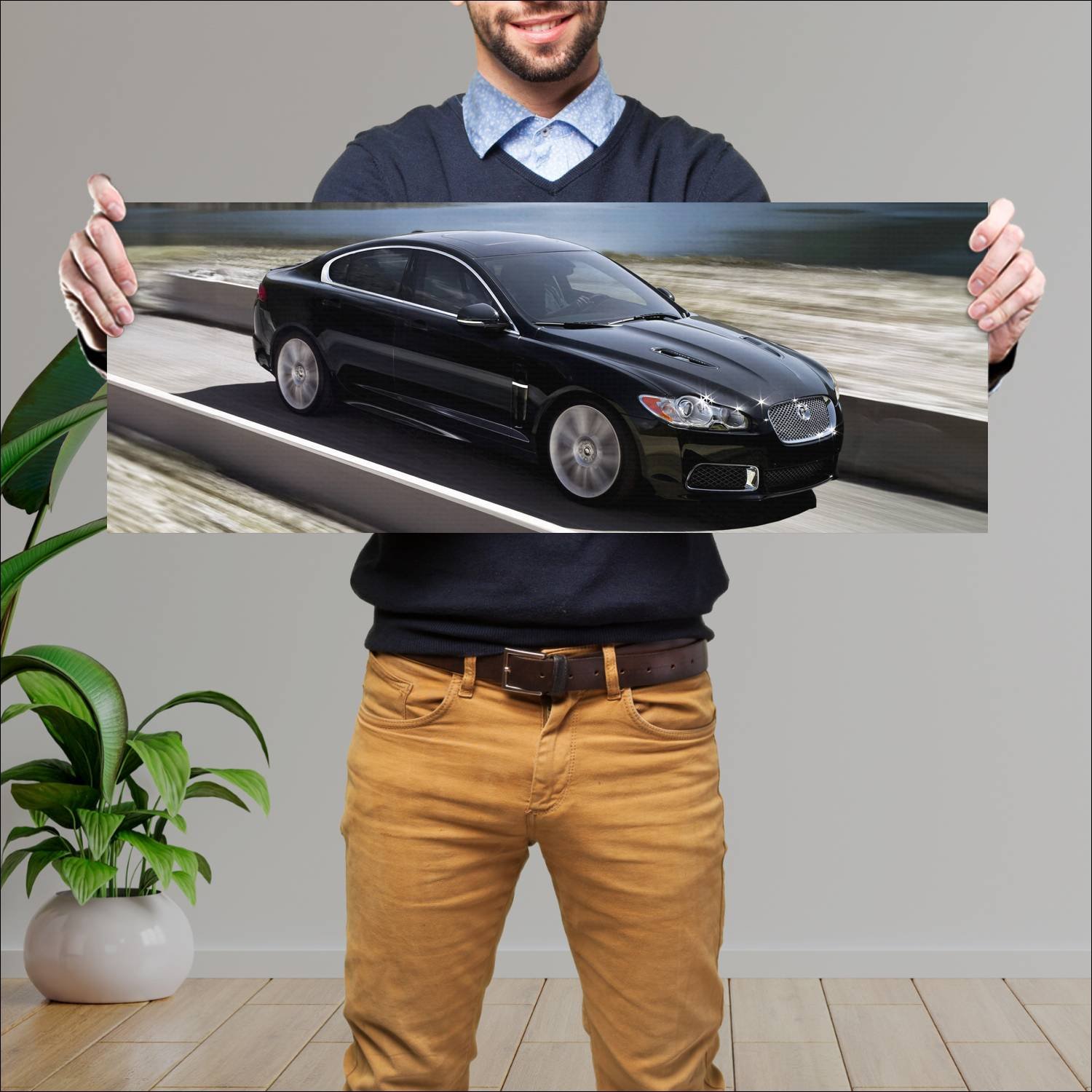 Cuadro grande 30x80cm 2009 jaguar xfr auto 249 Jaguar