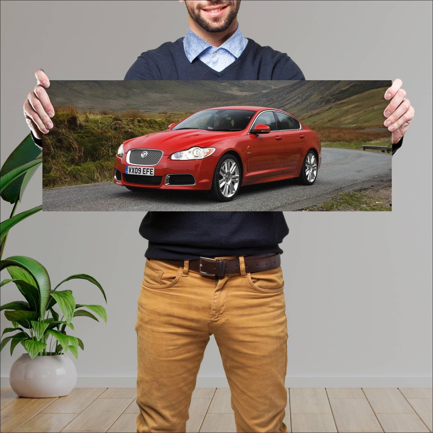 Cuadro grande 30x80cm 2009 jaguar xfr uk auto 250 Jaguar