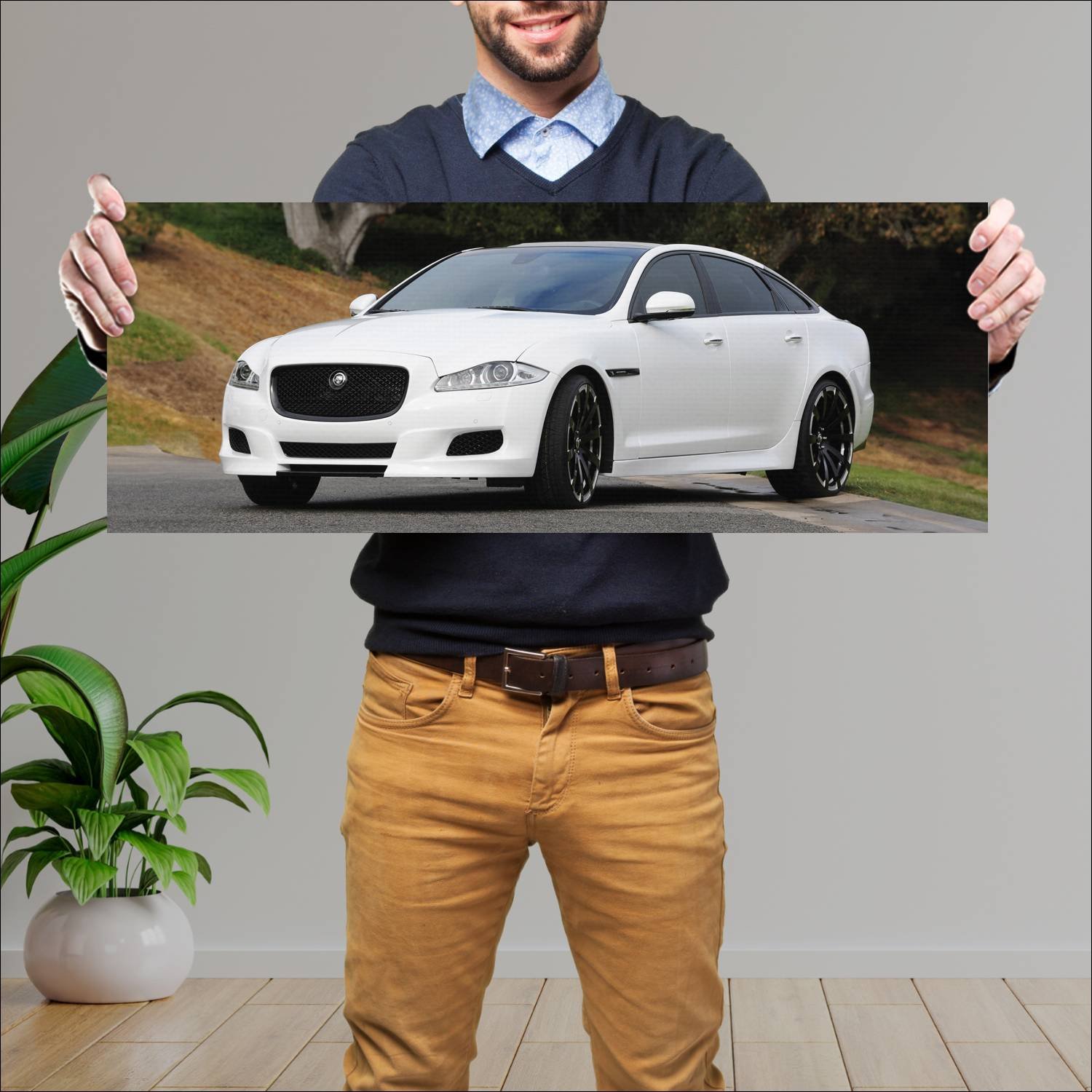 Cuadro grande 30x80cm 2010 jaguar xj75 platinum co 281 Jaguar