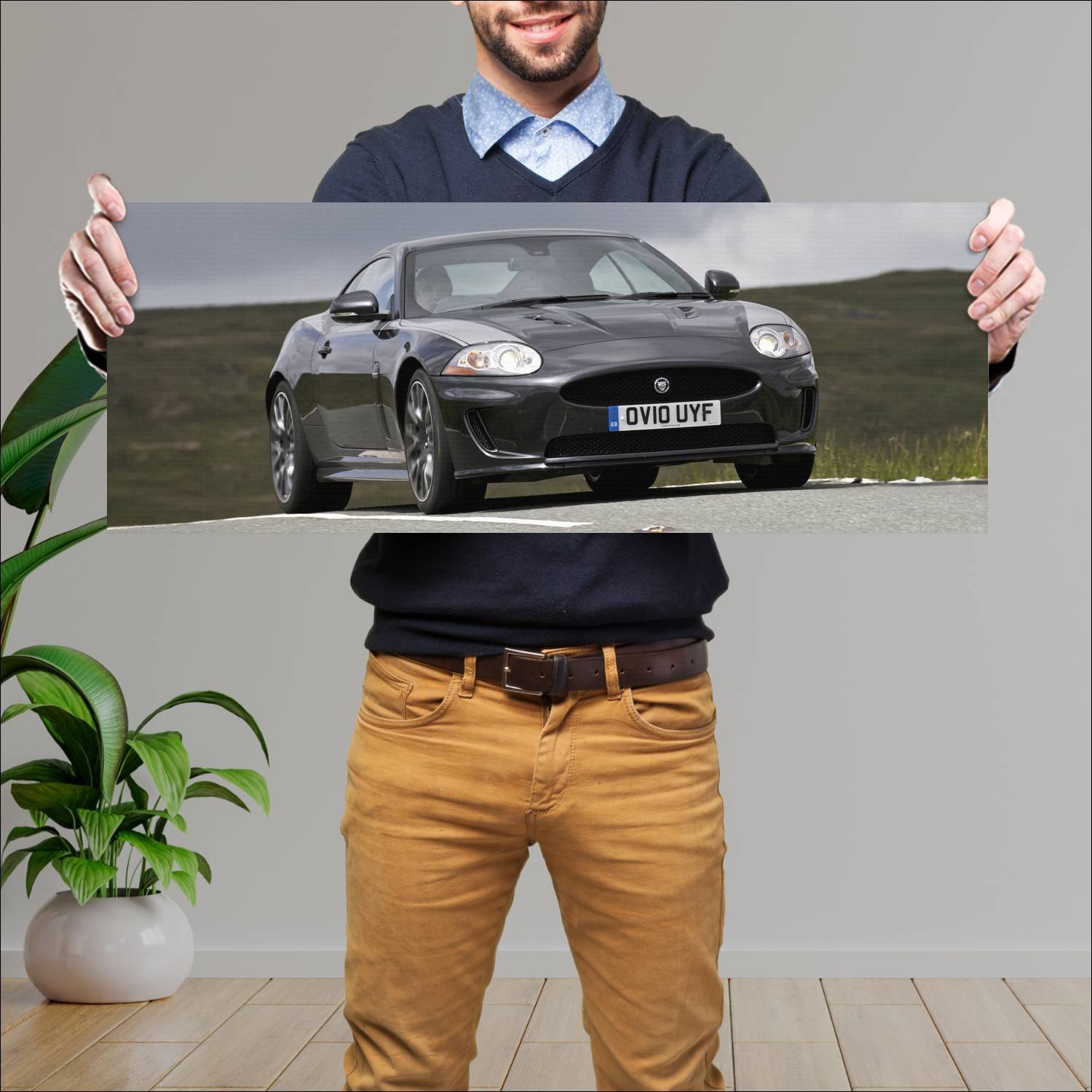 Cuadro grande 30x80cm 2010 jaguar xkr 75 coupe uk 284 Jaguar