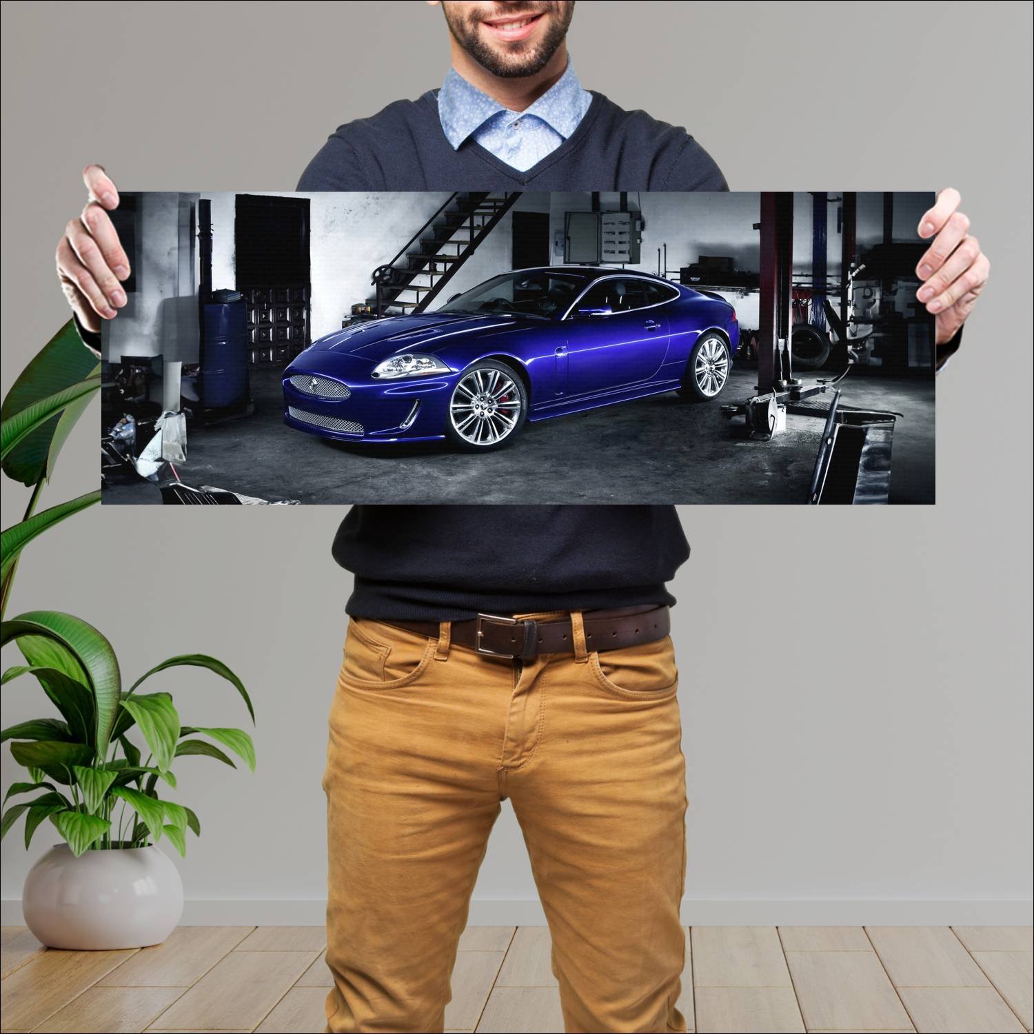 Cuadro grande 30x80cm 2010 jaguar xkr coupe speed 287 Jaguar