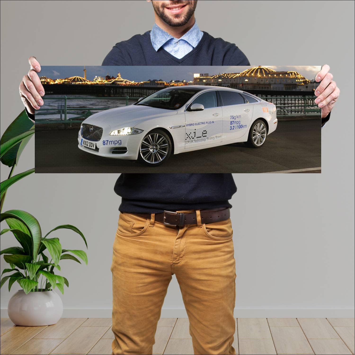 Cuadro grande 30x80cm 2012 jaguar xj e plugin hybr 318 Jaguar