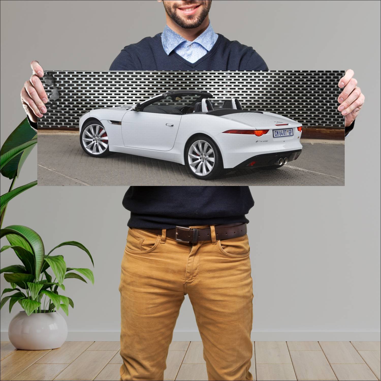 Cuadro grande 30x80cm 2013 jaguar f type s za Jaguar