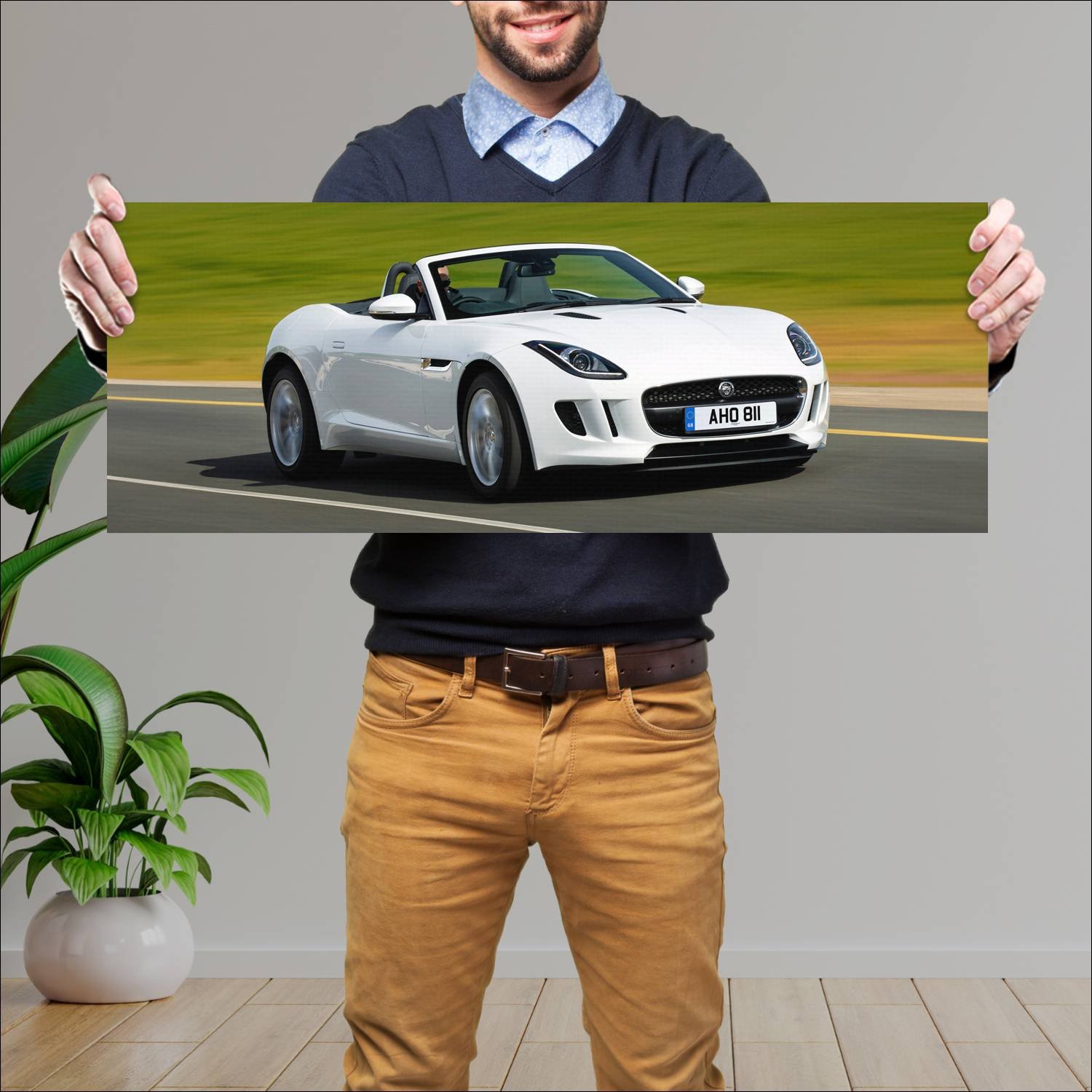 Cuadro grande 30x80cm 2013 jaguar f type uk auto 334 Jaguar
