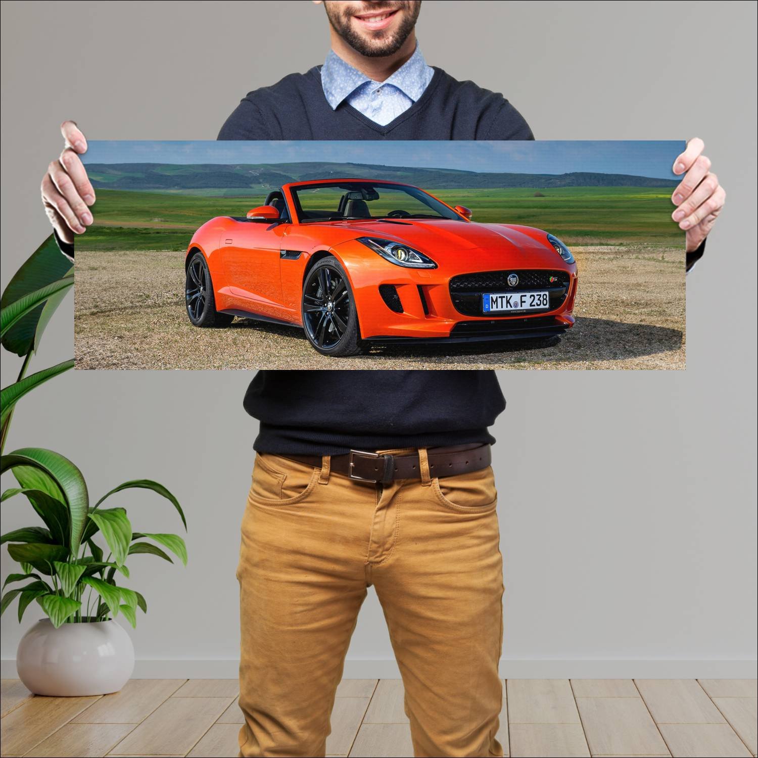 Cuadro grande 30x80cm 2013 jaguar f type v8 s Jaguar