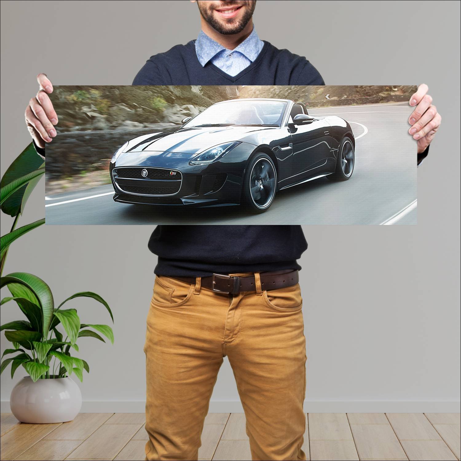 Cuadro grande 30x80cm 2013 jaguar f type v8 s uk 3 337 Jaguar