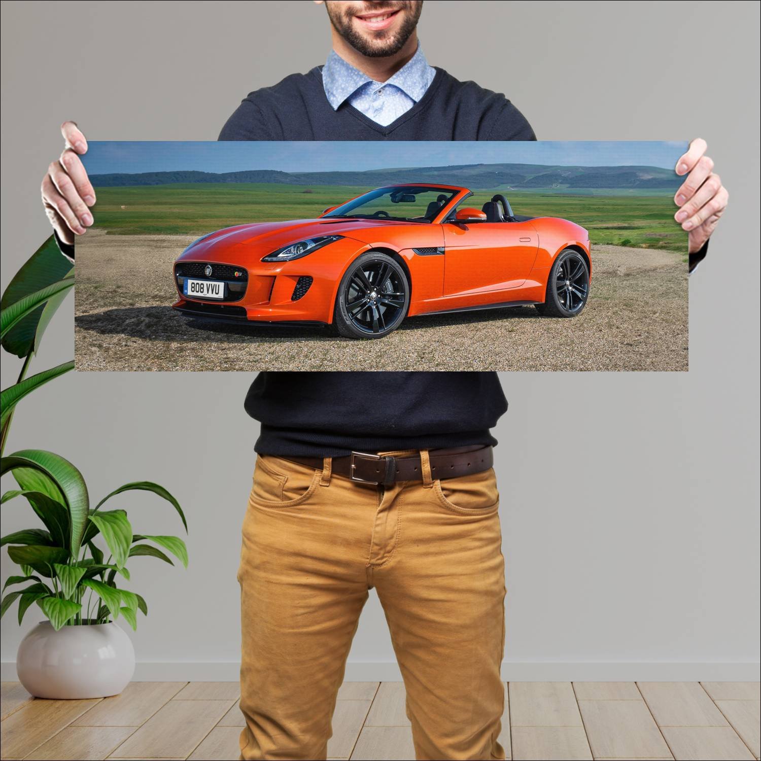 Cuadro grande 30x80cm 2013 jaguar f type v8 s uk 3 338 Jaguar