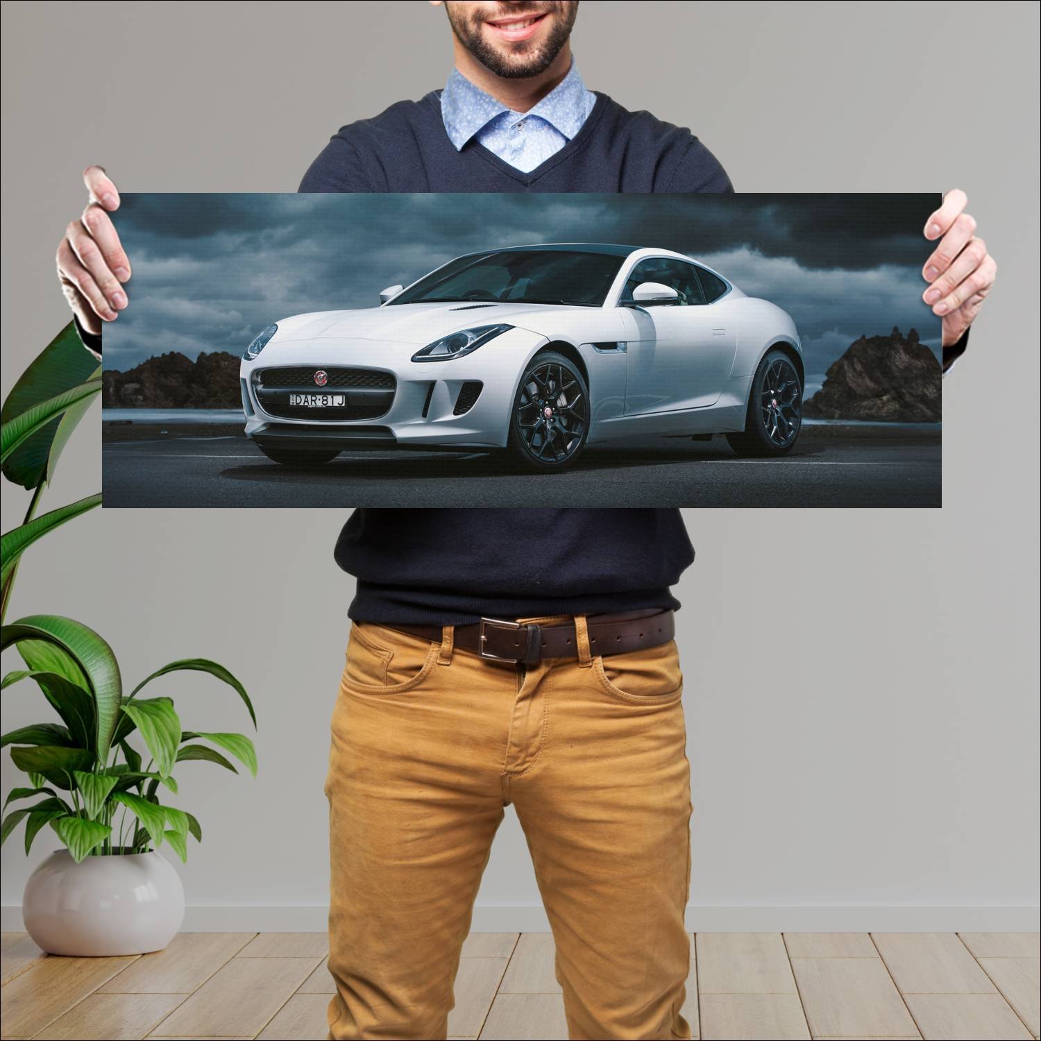 Cuadro grande 30x80cm 2014 jaguar f type coupe au 349 Jaguar
