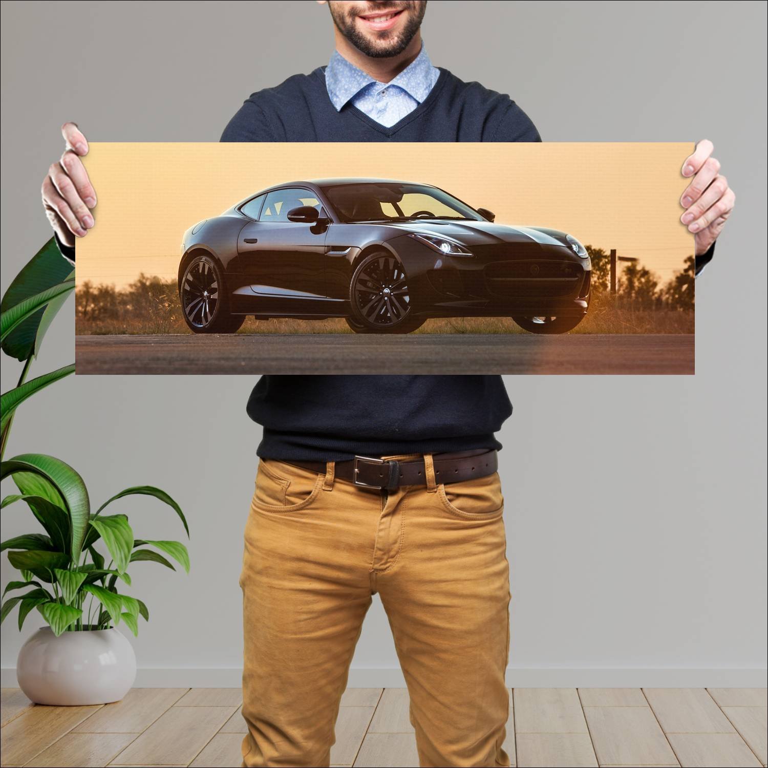 Cuadro grande 30x80cm 2015 jaguar f type r coupe h 378 Jaguar