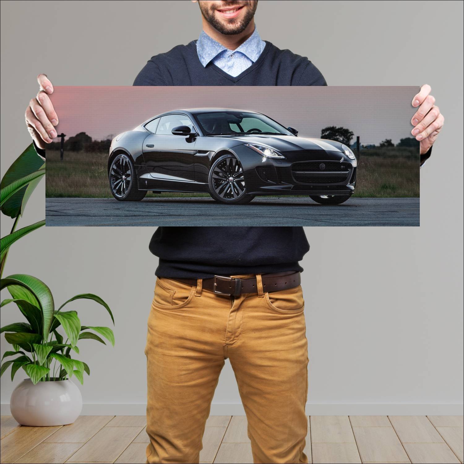 Cuadro grande 30x80cm 2015 jaguar f type r coupe h 379 Jaguar