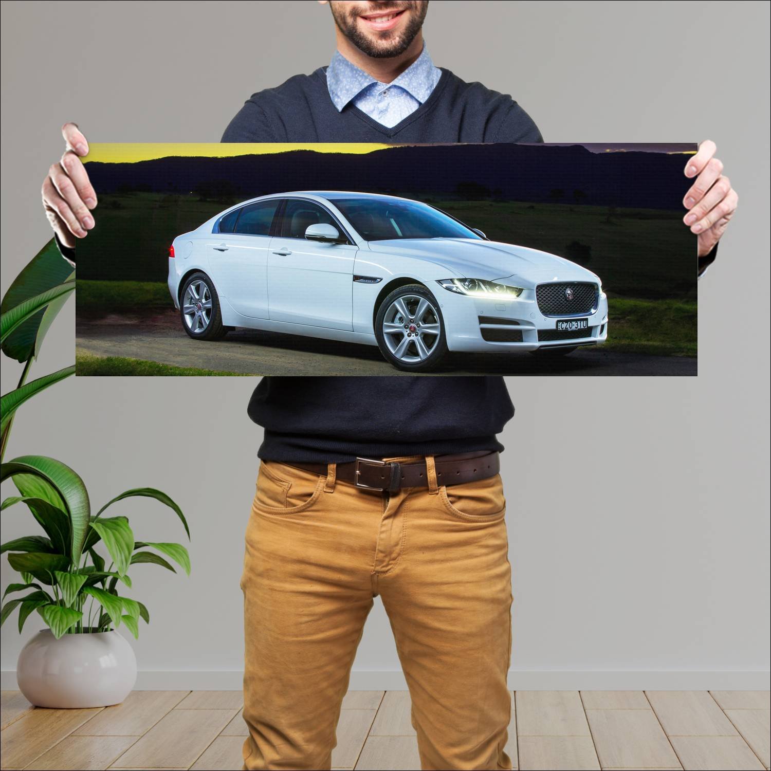 Cuadro grande 30x80cm 2015 jaguar xe au auto 385 Jaguar