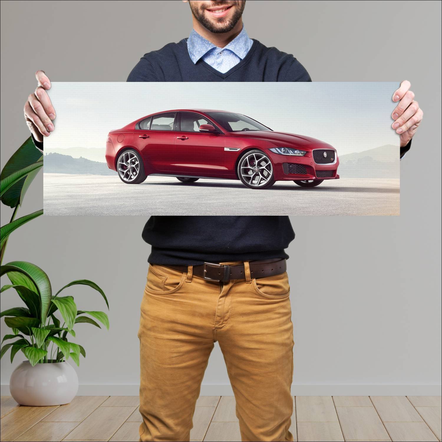 Cuadro grande 30x80cm 2015 jaguar xe s auto 390 Jaguar