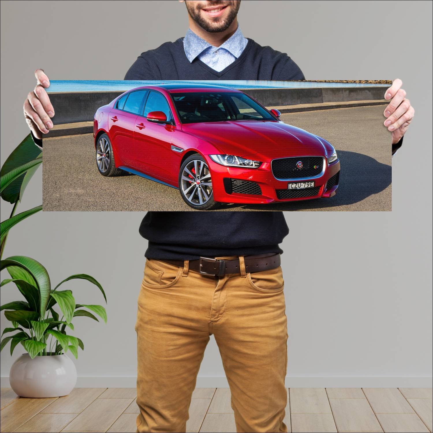 Cuadro grande 30x80cm 2015 jaguar xe s au auto 393 Jaguar