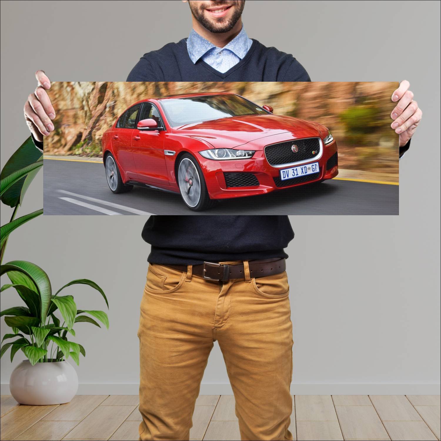 Cuadro grande 30x80cm 2015 jaguar xe s za auto 395 Jaguar