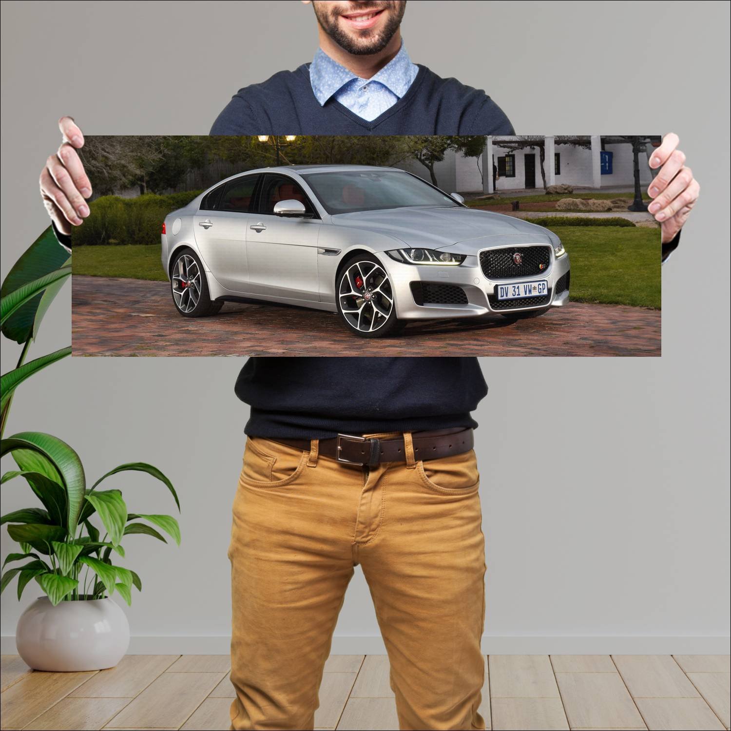 Cuadro grande 30x80cm 2015 jaguar xe s za auto 396 Jaguar