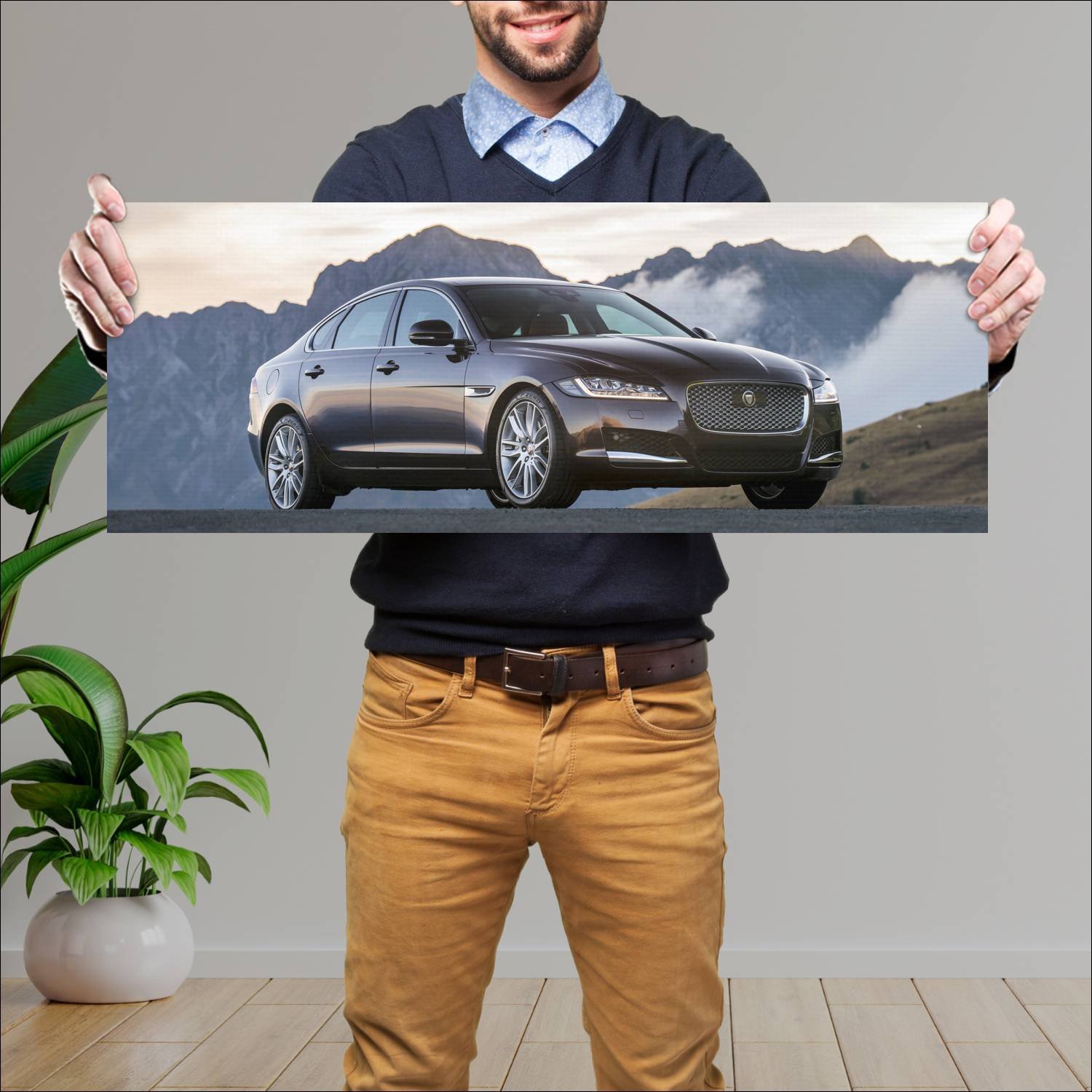 Cuadro grande 30x80cm 2015 jaguar xf auto 398 Jaguar