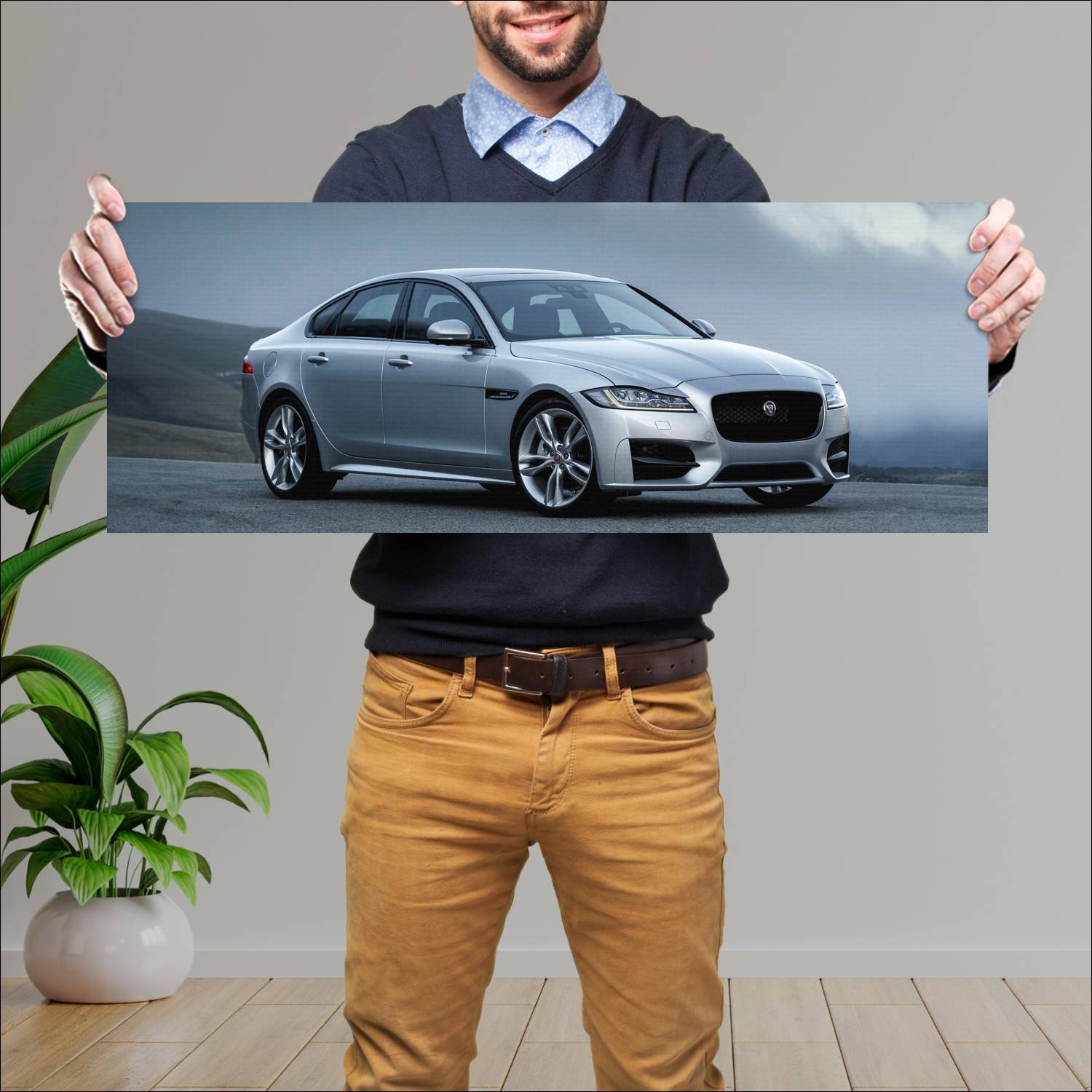 Cuadro grande 30x80cm 2015 jaguar xf r sport auto 400 Jaguar