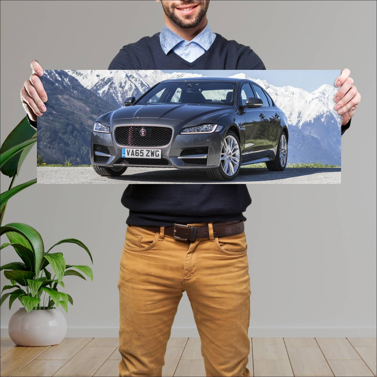 Cuadro grande 30x80cm 2015 jaguar xf r sport auto 401 Jaguar