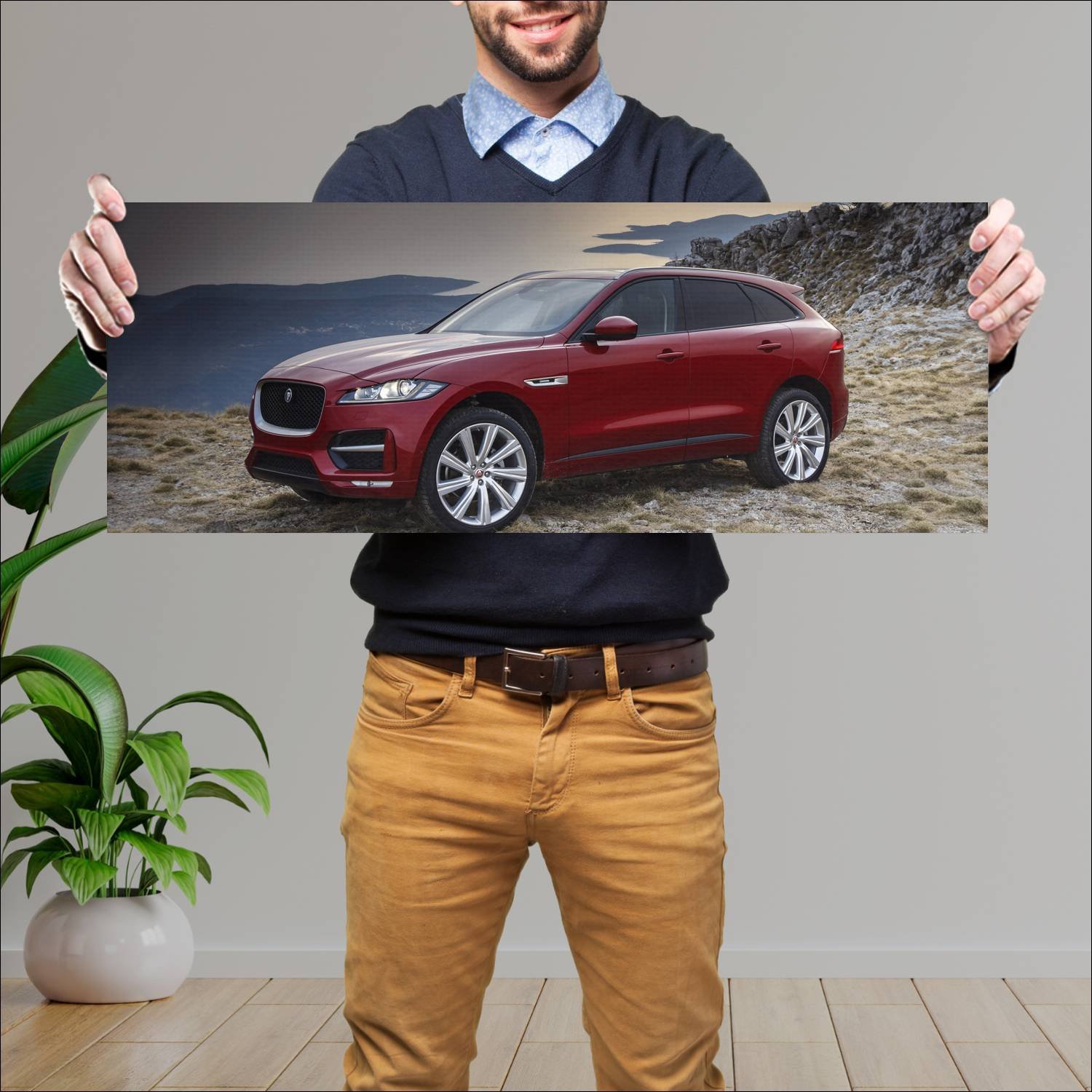Cuadro grande 30x80cm 2016 jaguar f pace r sport 4 414 Jaguar