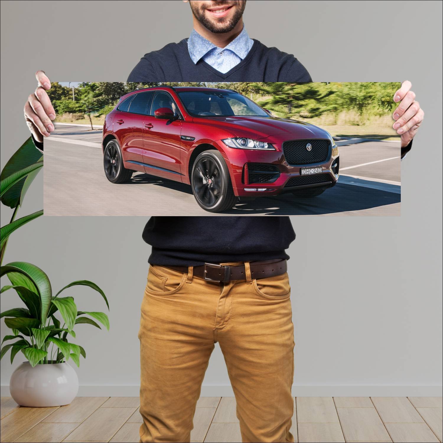 Cuadro grande 30x80cm 2016 jaguar f pace r sport a 416 Jaguar