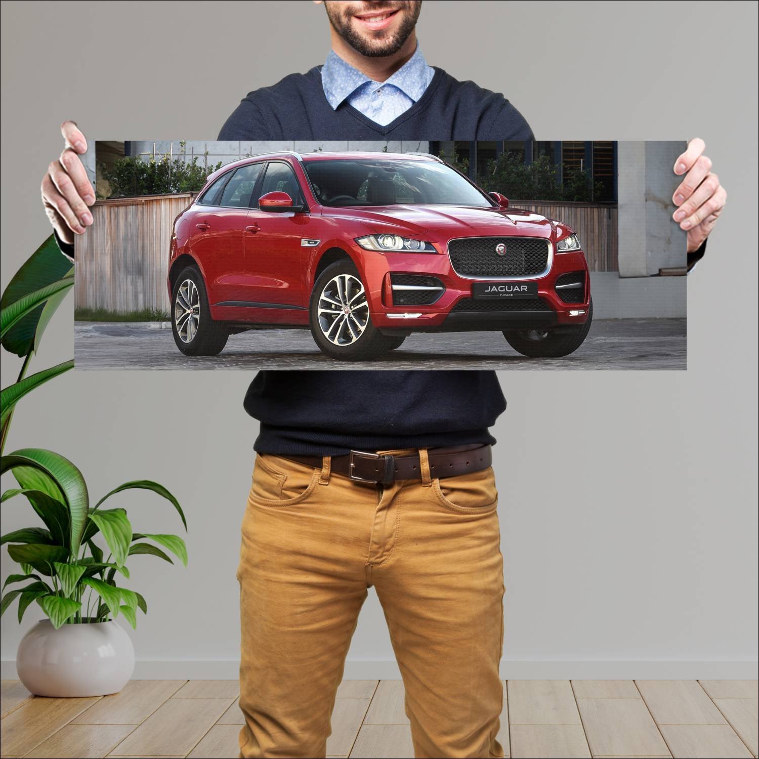 Cuadro grande 30x80cm 2016 jaguar f pace r sport z 418 Jaguar