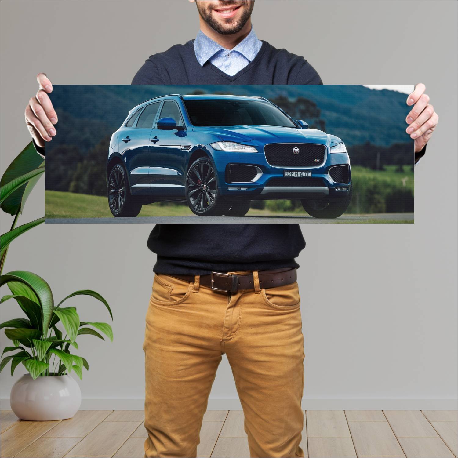Cuadro grande 30x80cm 2016 jaguar f pace s au Jaguar