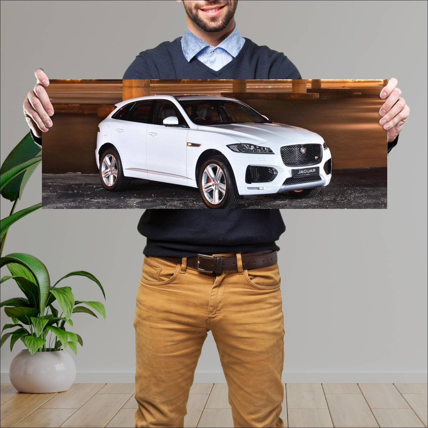Cuadro grande 30x80cm 2016 jaguar f pace s za Jaguar