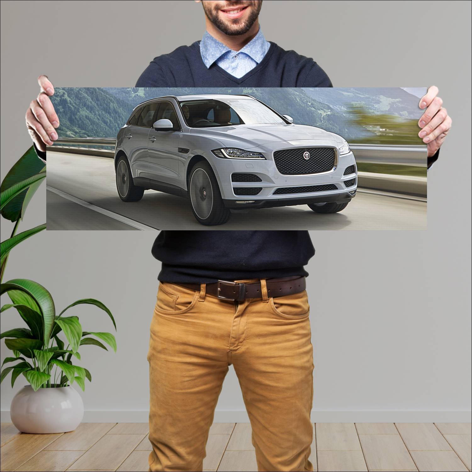 Cuadro grande 30x80cm 2016 jaguar f pace uk auto 424 Jaguar