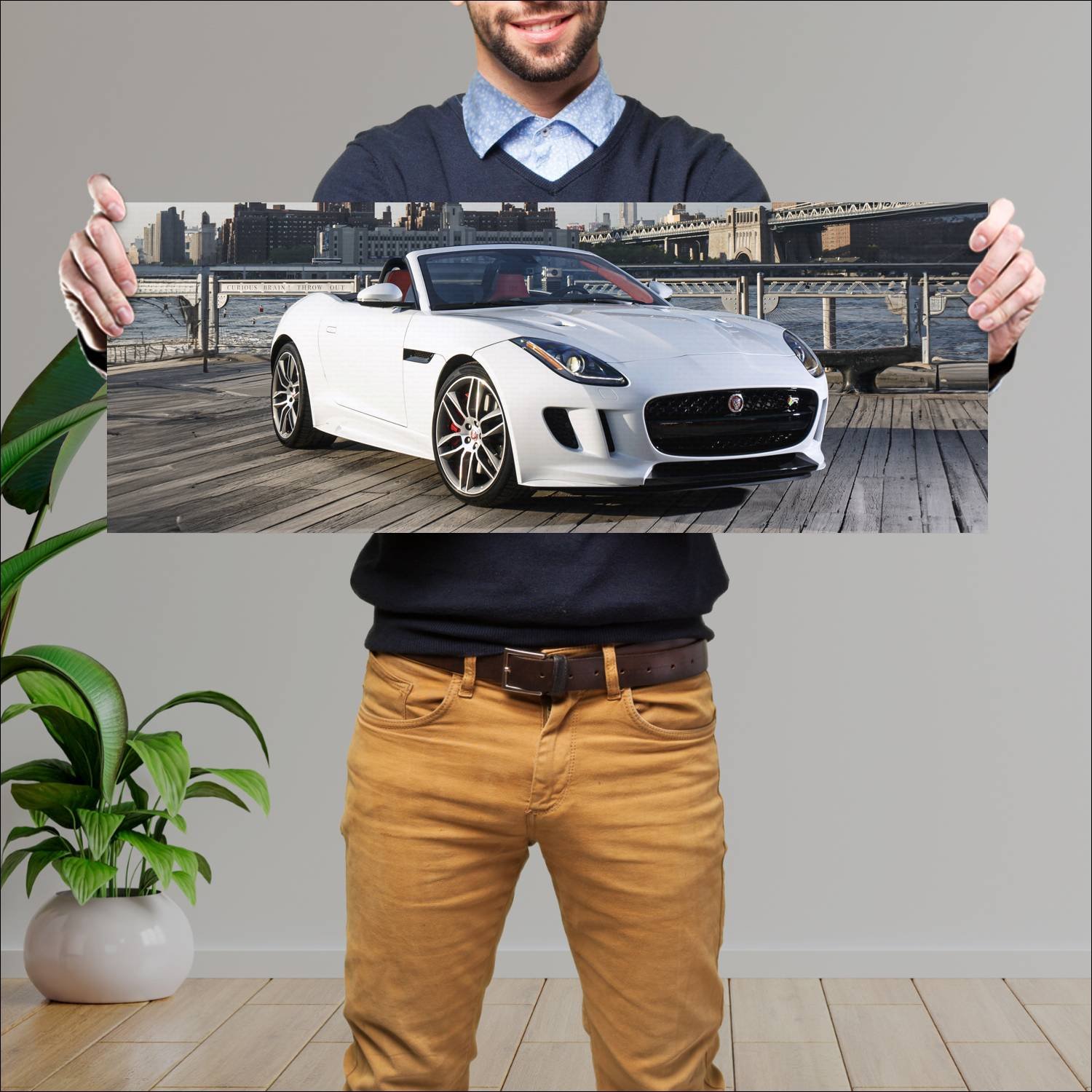 Cuadro grande 30x80cm 2016 jaguar f type r us Jaguar