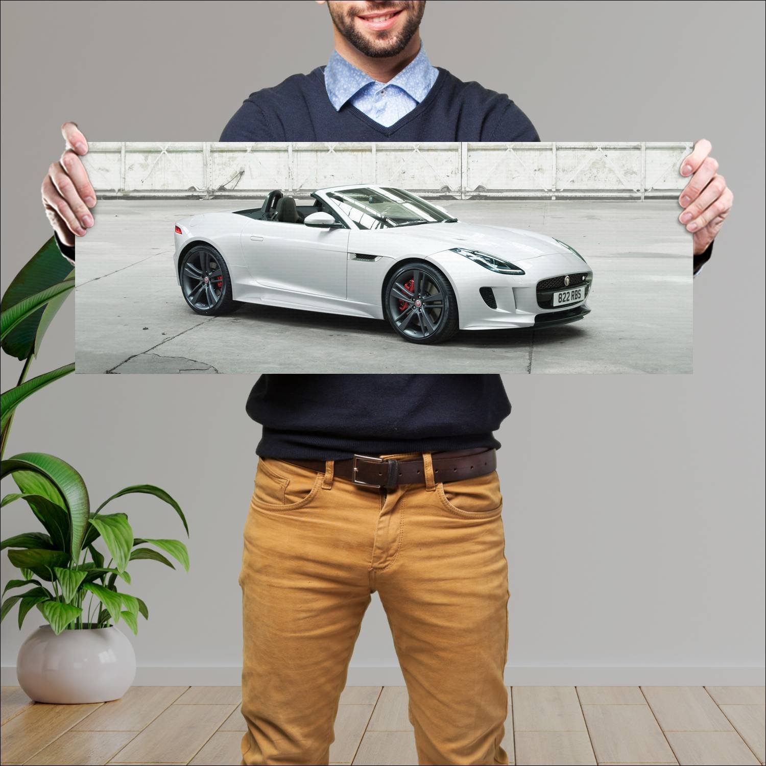Cuadro grande 30x80cm 2016 jaguar f type s british 427 Jaguar