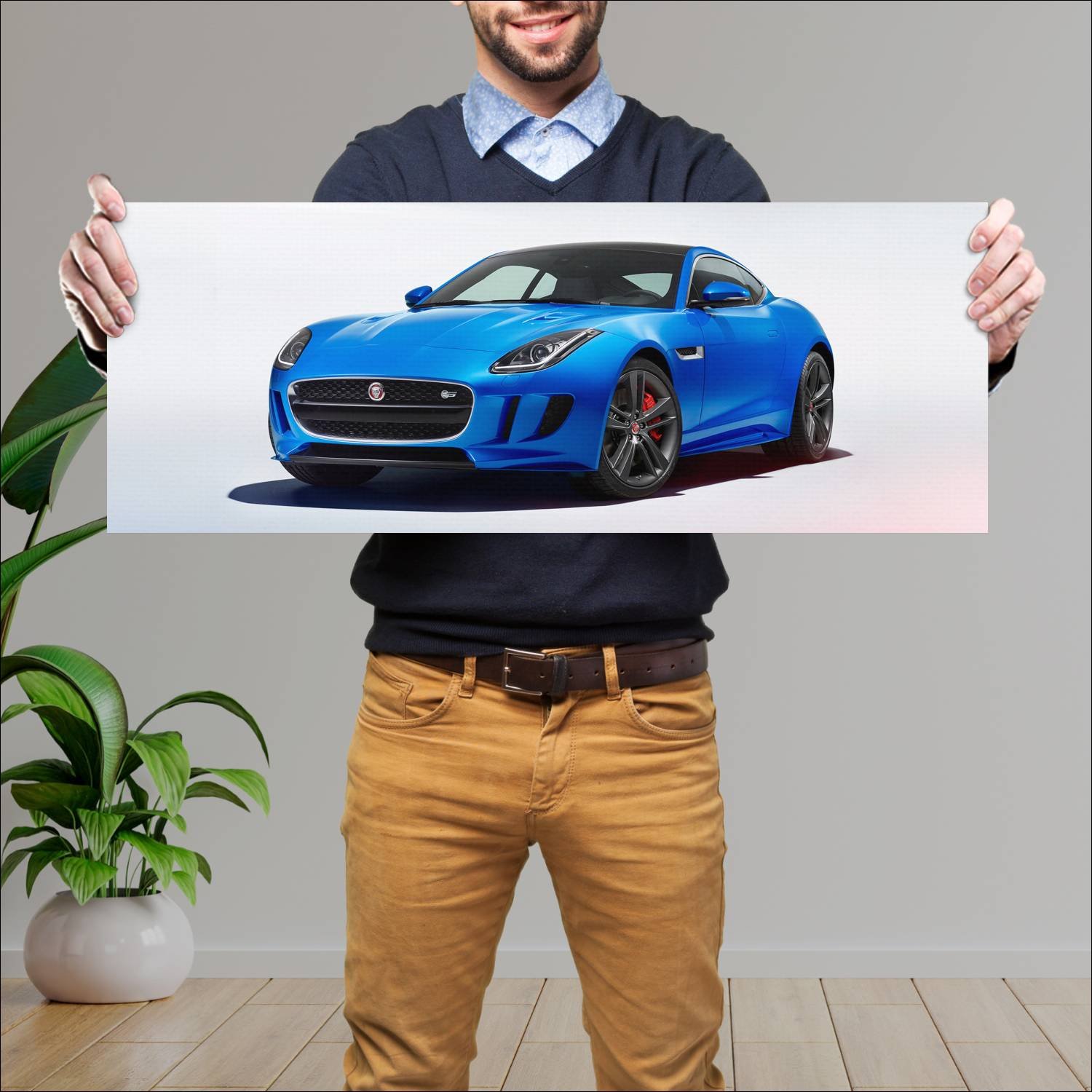 Cuadro grande 30x80cm 2016 jaguar f type s coupe b 428 Jaguar