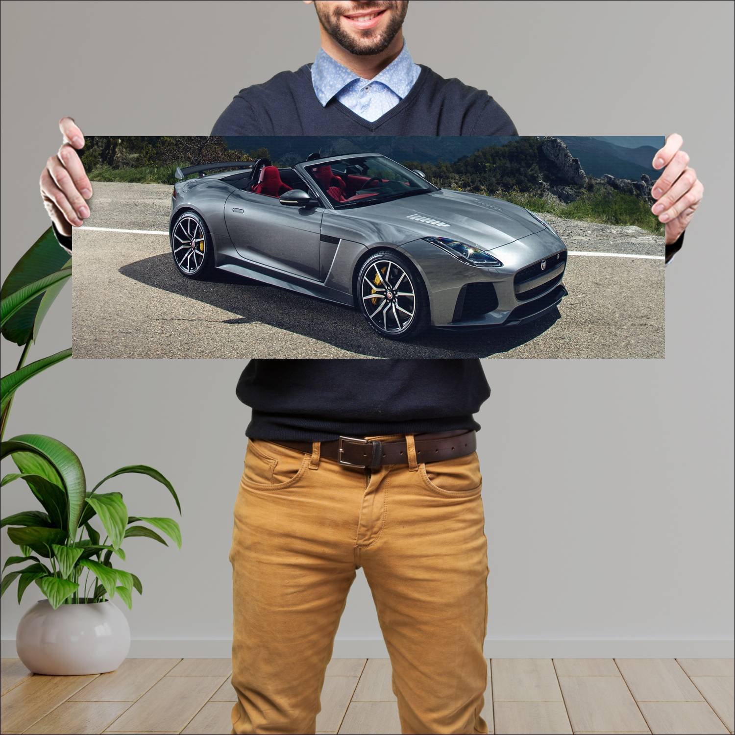 Cuadro grande 30x80cm 2016 jaguar f type svr auto 430 Jaguar