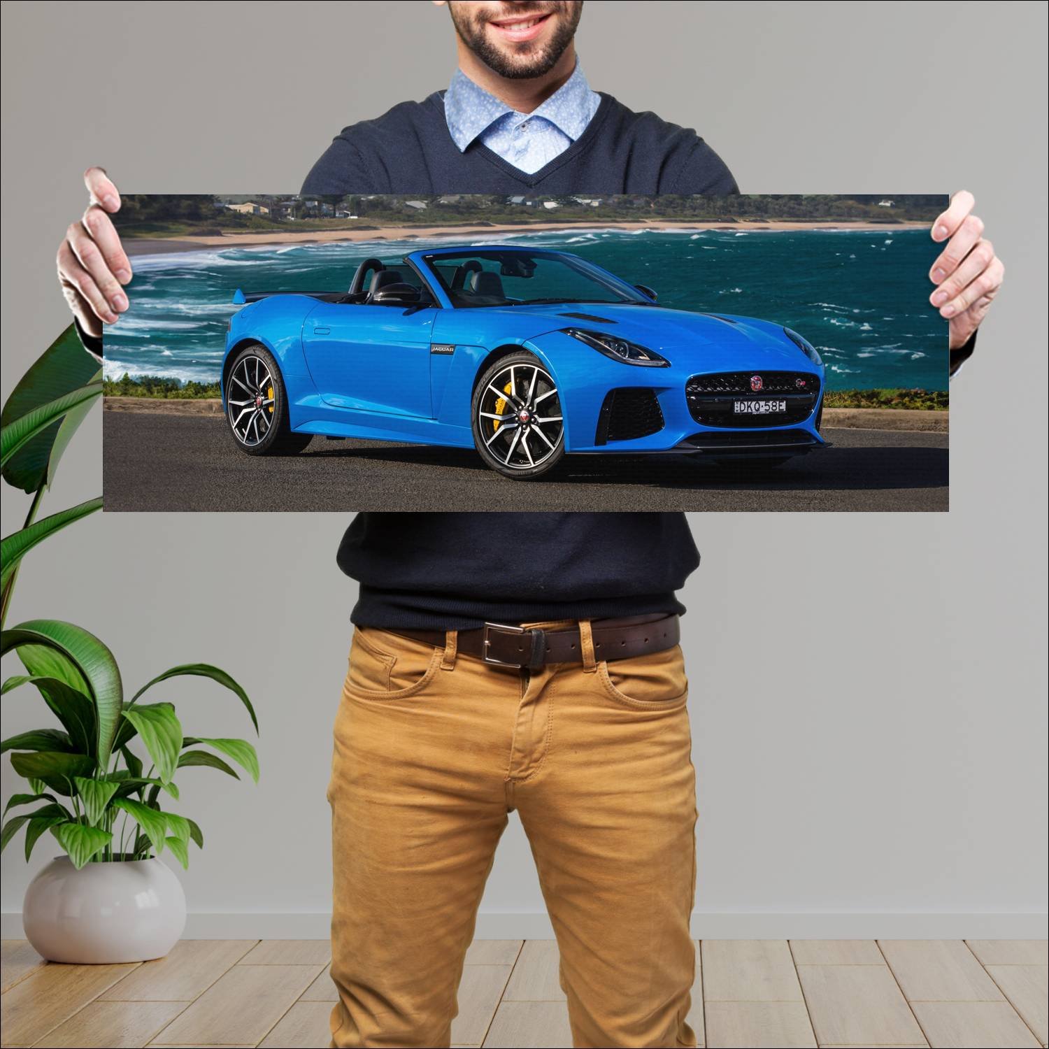 Cuadro grande 30x80cm 2016 jaguar f type svr au 59 431 Jaguar