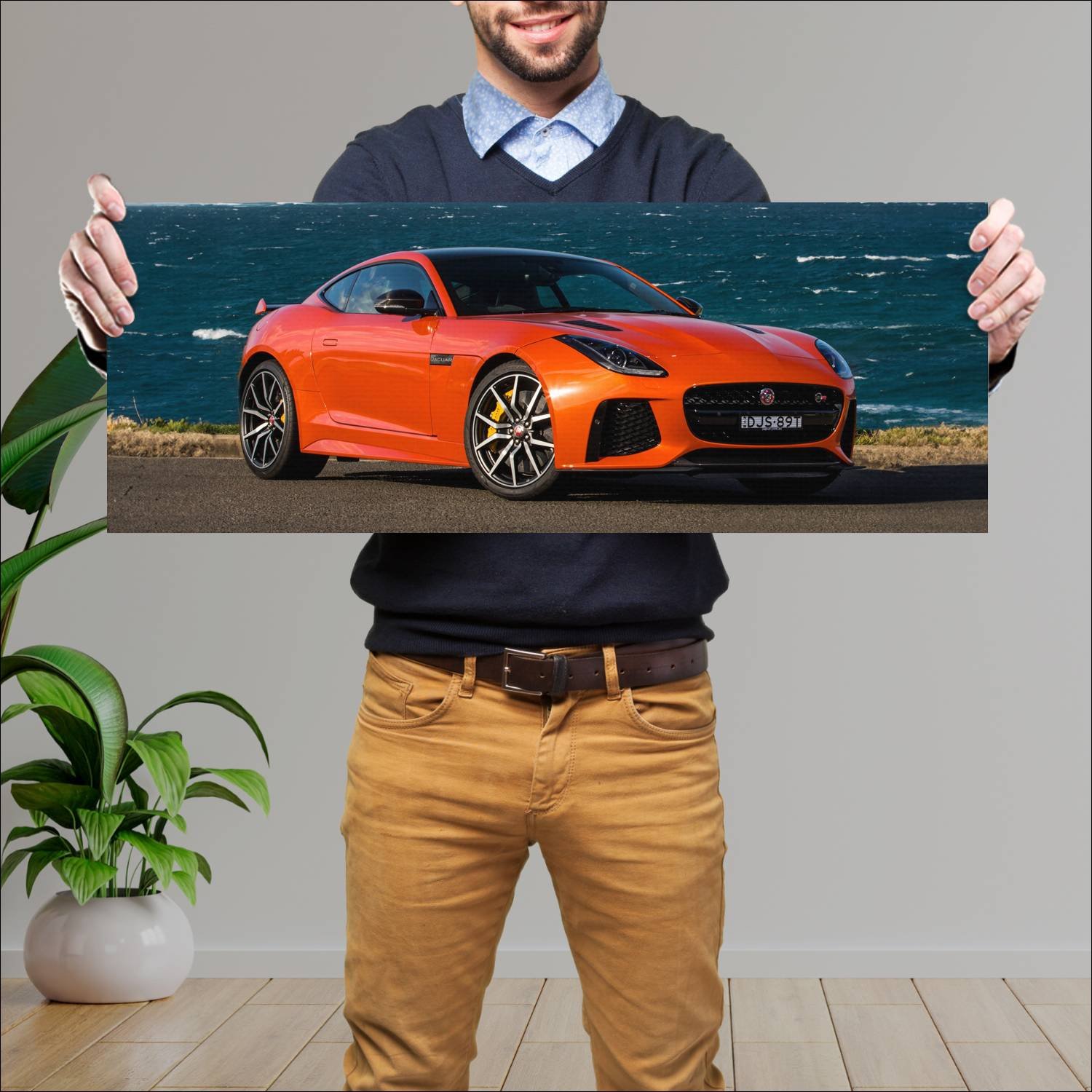 Cuadro grande 30x80cm 2016 jaguar f type svr coupe 432 Jaguar