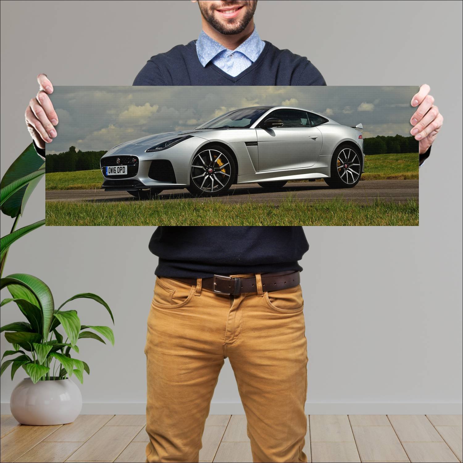 Cuadro grande 30x80cm 2016 jaguar f type svr coupe 433 Jaguar