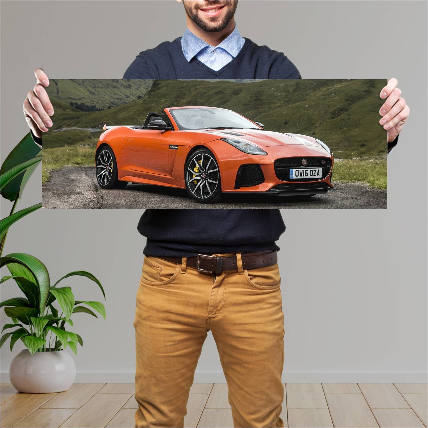 Cuadro grande 30x80cm 2016 jaguar f type svr uk 57 435 Jaguar