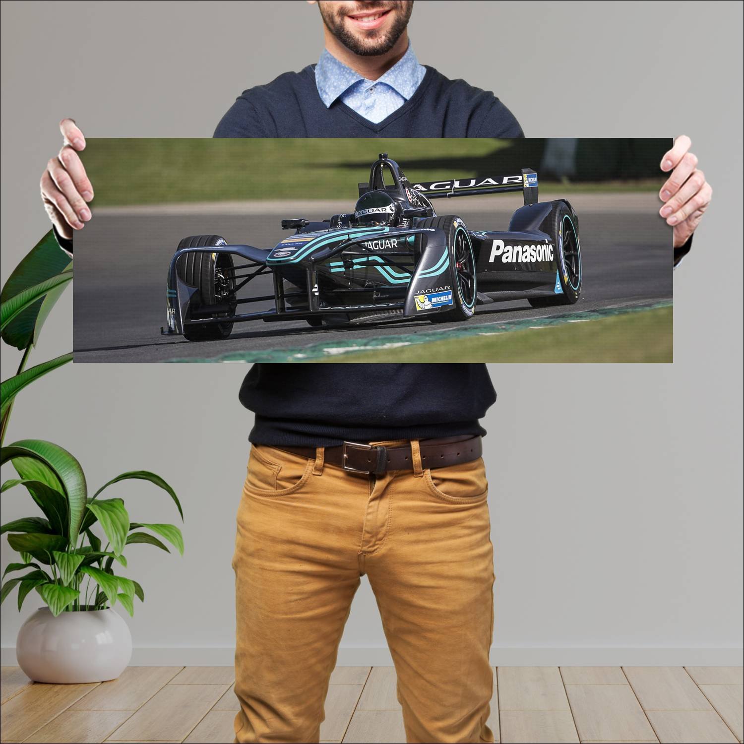 Cuadro grande 30x80cm 2016 jaguar i type 1 auto 437 Jaguar