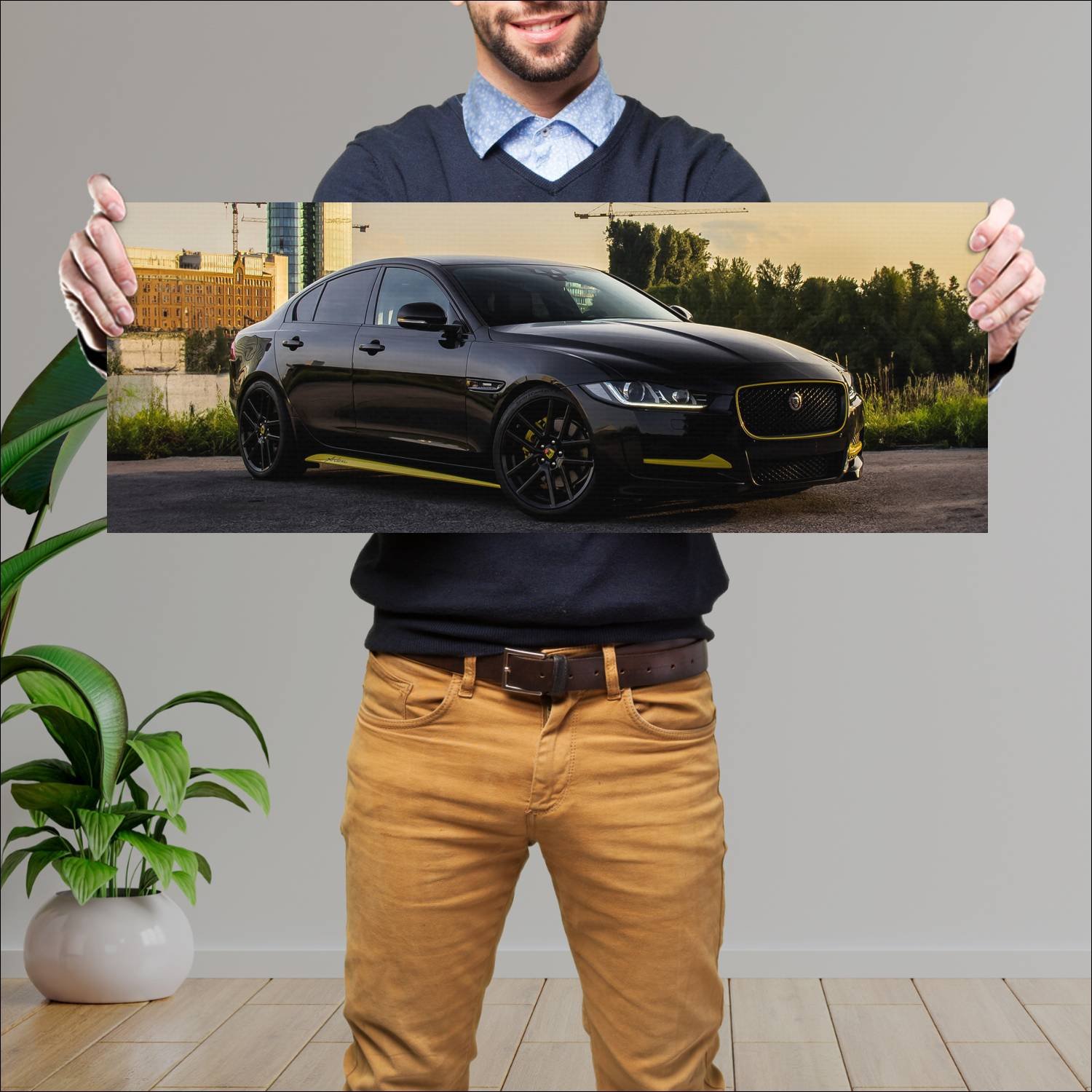 Cuadro grande 30x80cm 2017 arden aj 24 auto 451 Jaguar