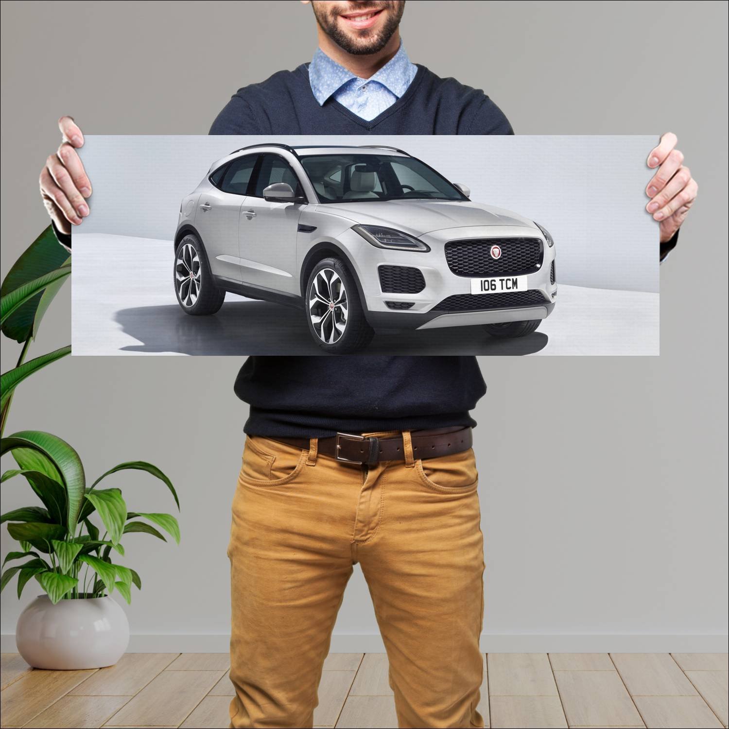 Cuadro grande 30x80cm 2017 jaguar e pace auto 452 Jaguar
