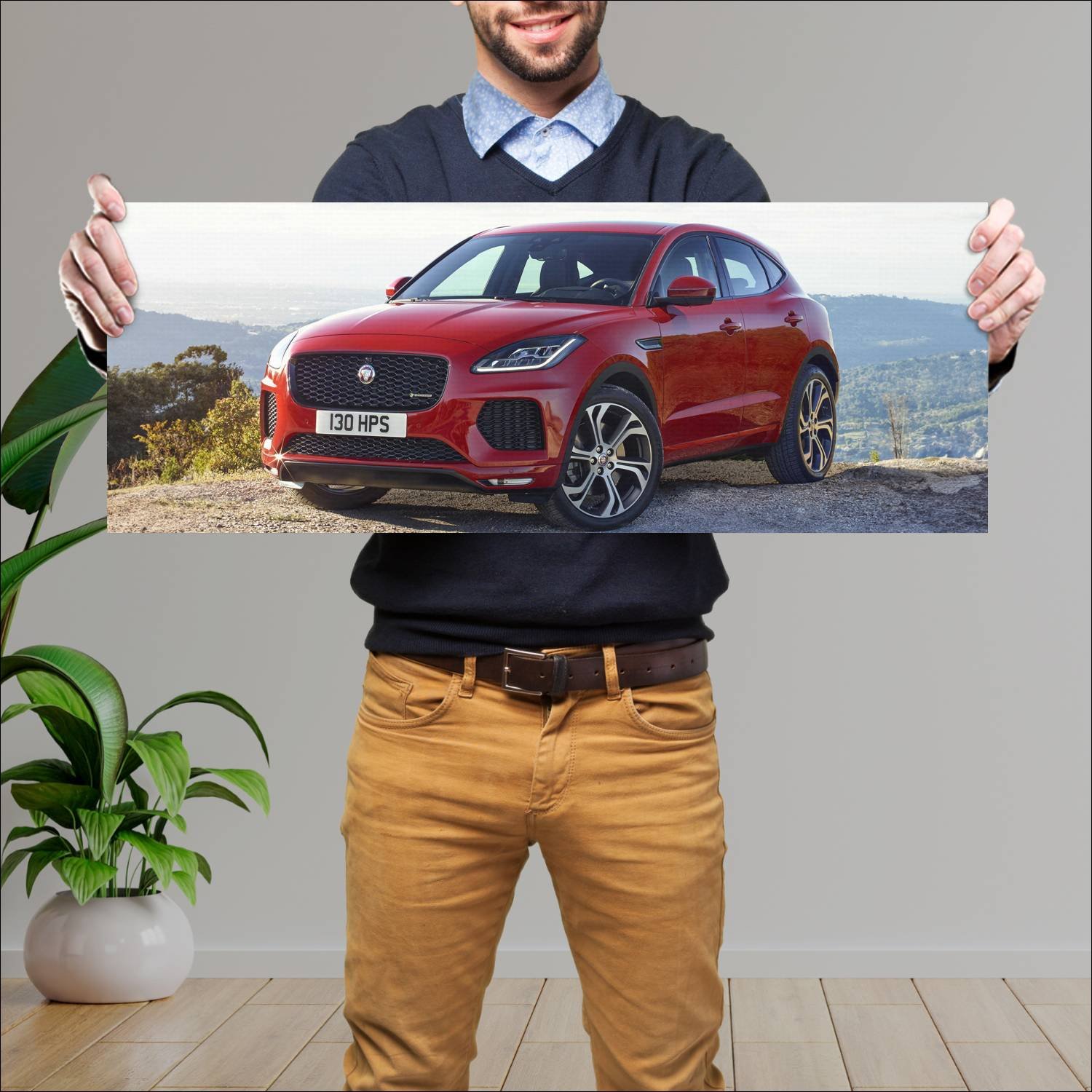 Cuadro grande 30x80cm 2017 jaguar e pace r dynamic 453 Jaguar