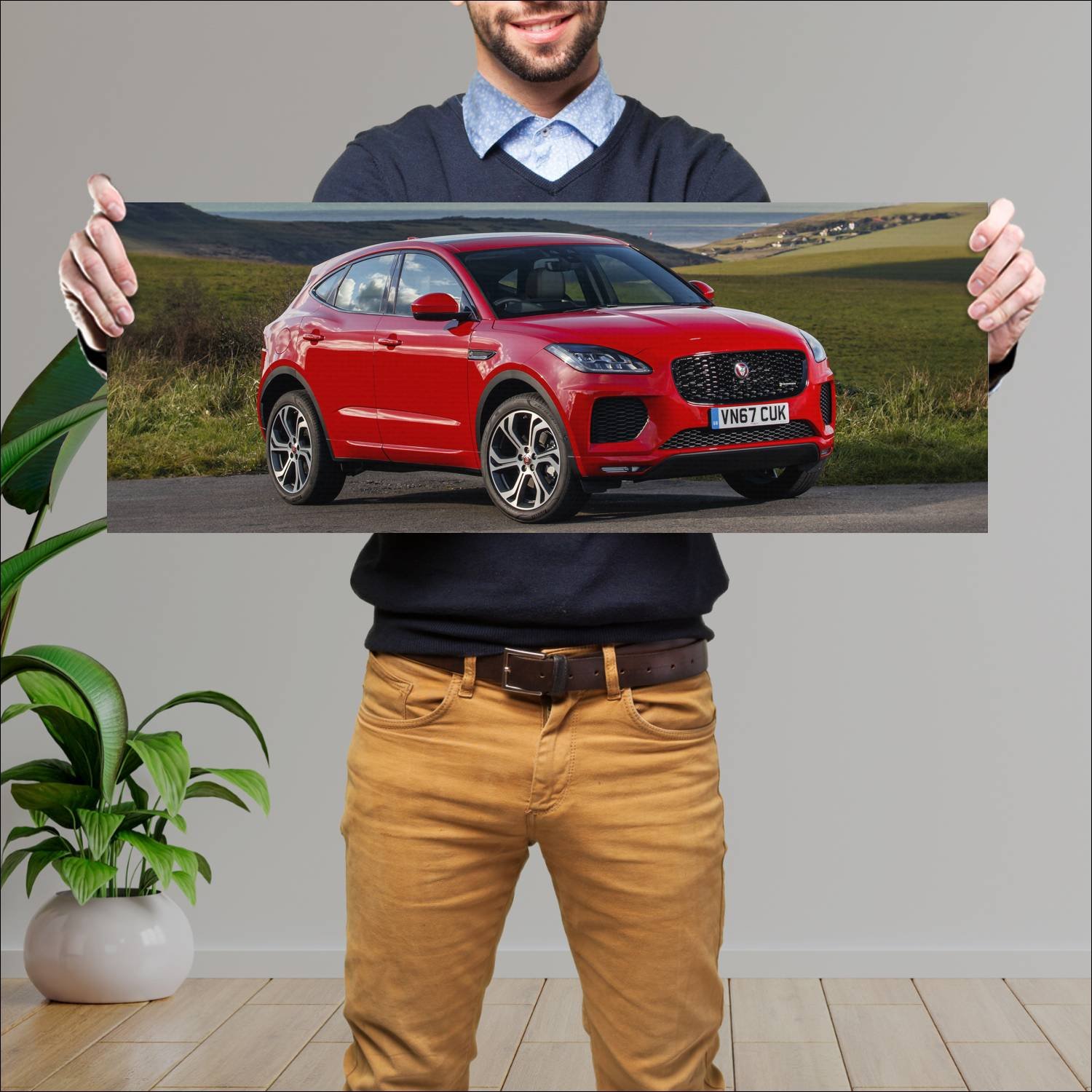 Cuadro grande 30x80cm 2017 jaguar e pace r dynamic 454 Jaguar
