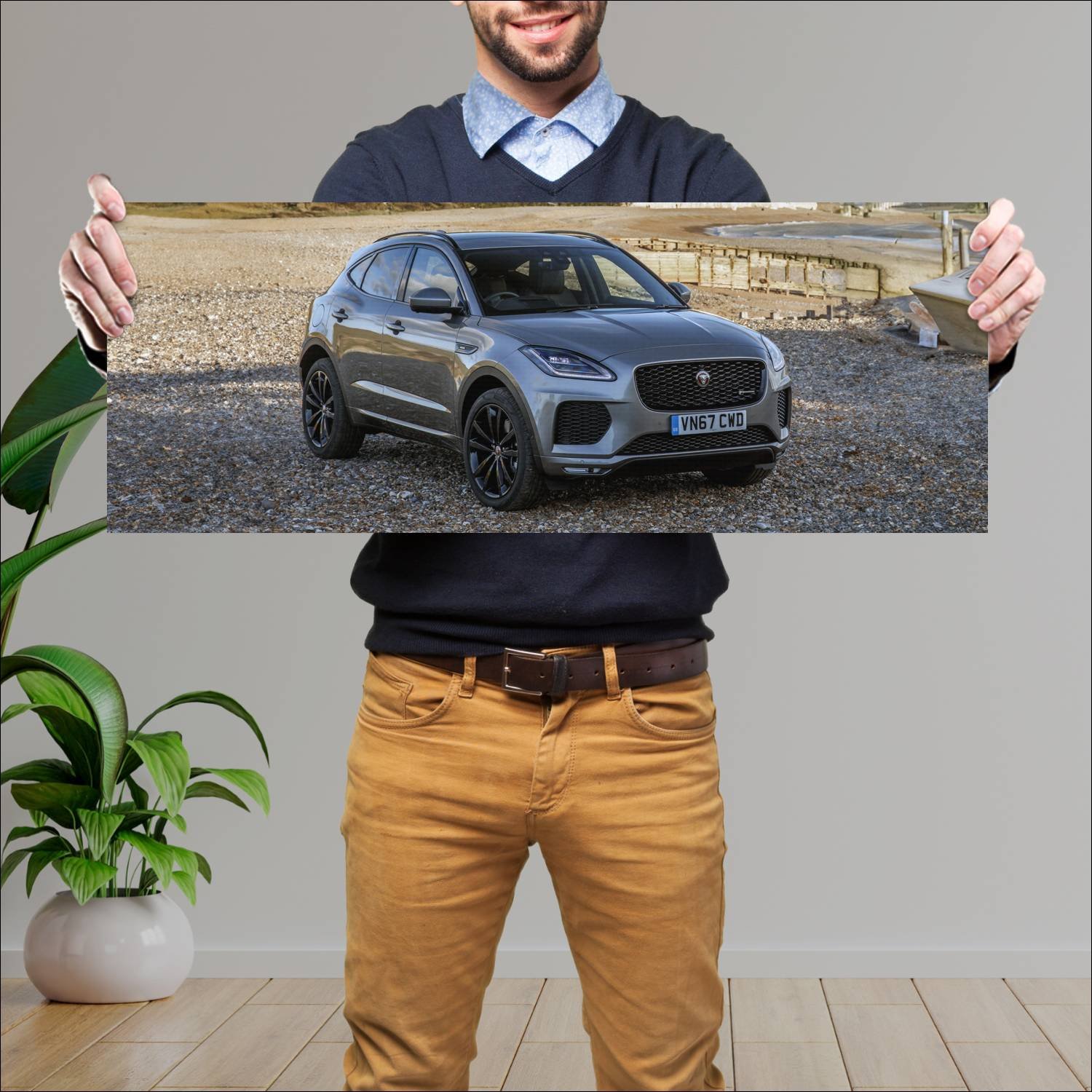 Cuadro grande 30x80cm 2017 jaguar e pace r dynamic 455 Jaguar