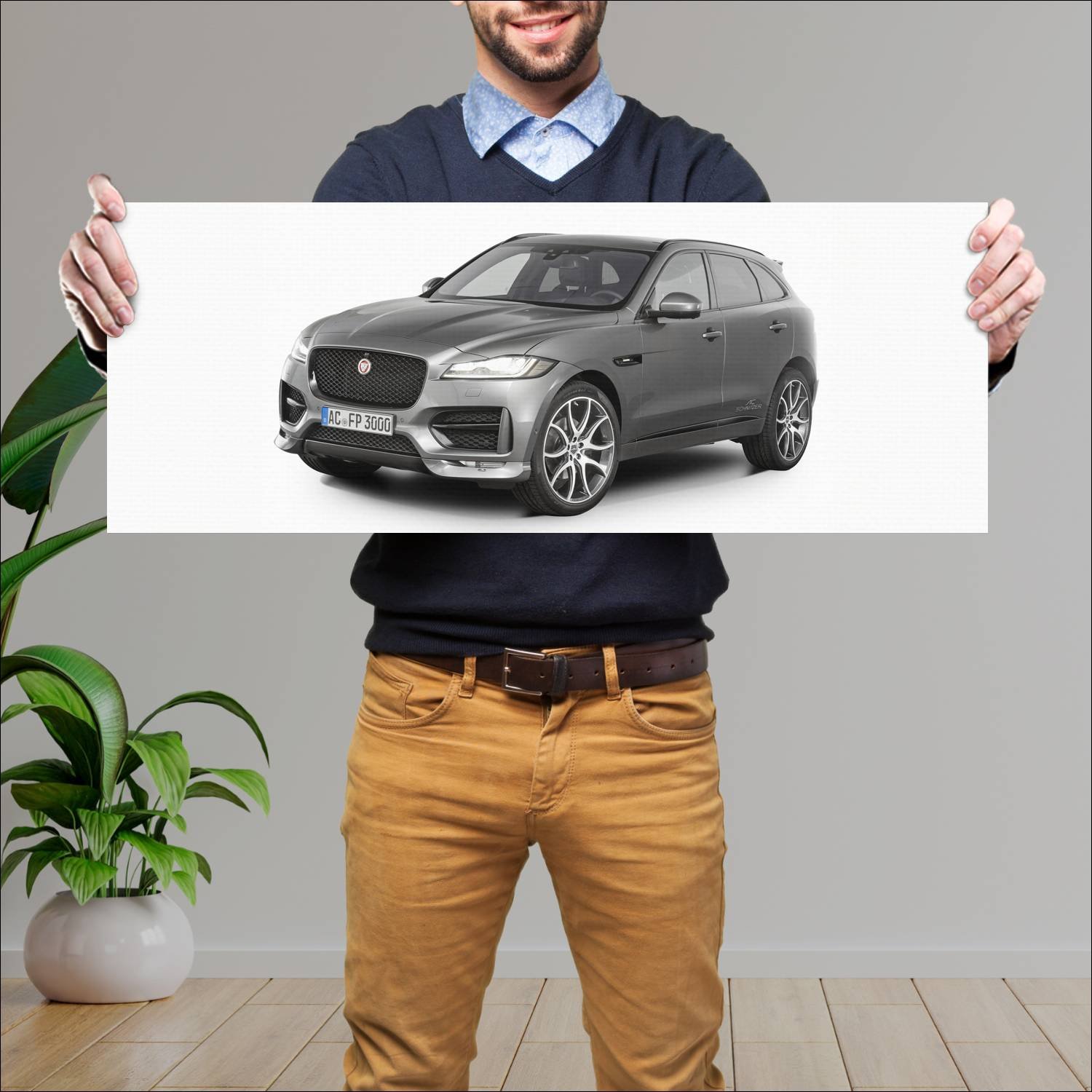 Cuadro grande 30x80cm 2017 jaguar f pace by ac sch 457 Jaguar